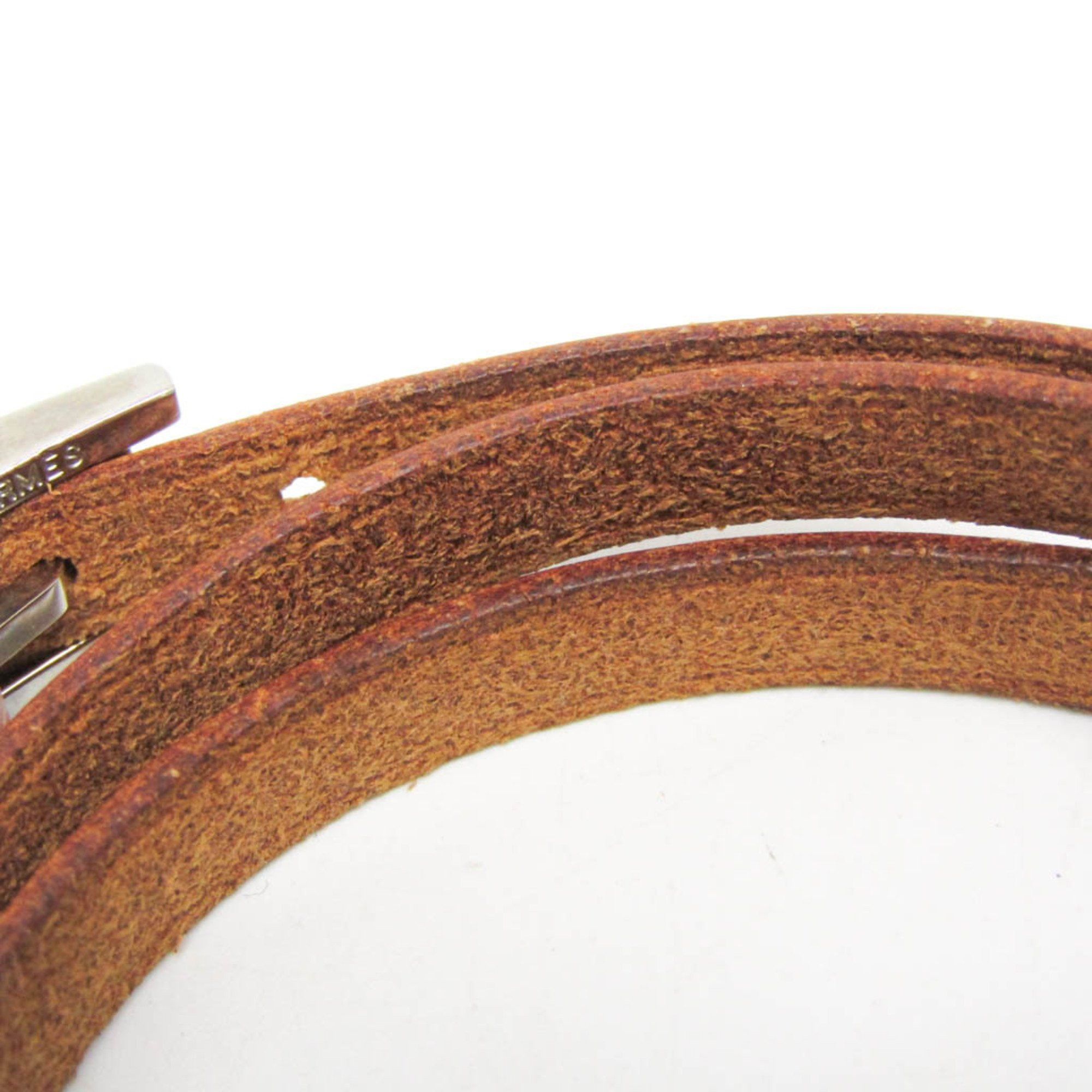 Hermes Hermes API III Choker Leather,Metal Bangle Brown,Silver Size ONE SIZE - 5 Thumbnail