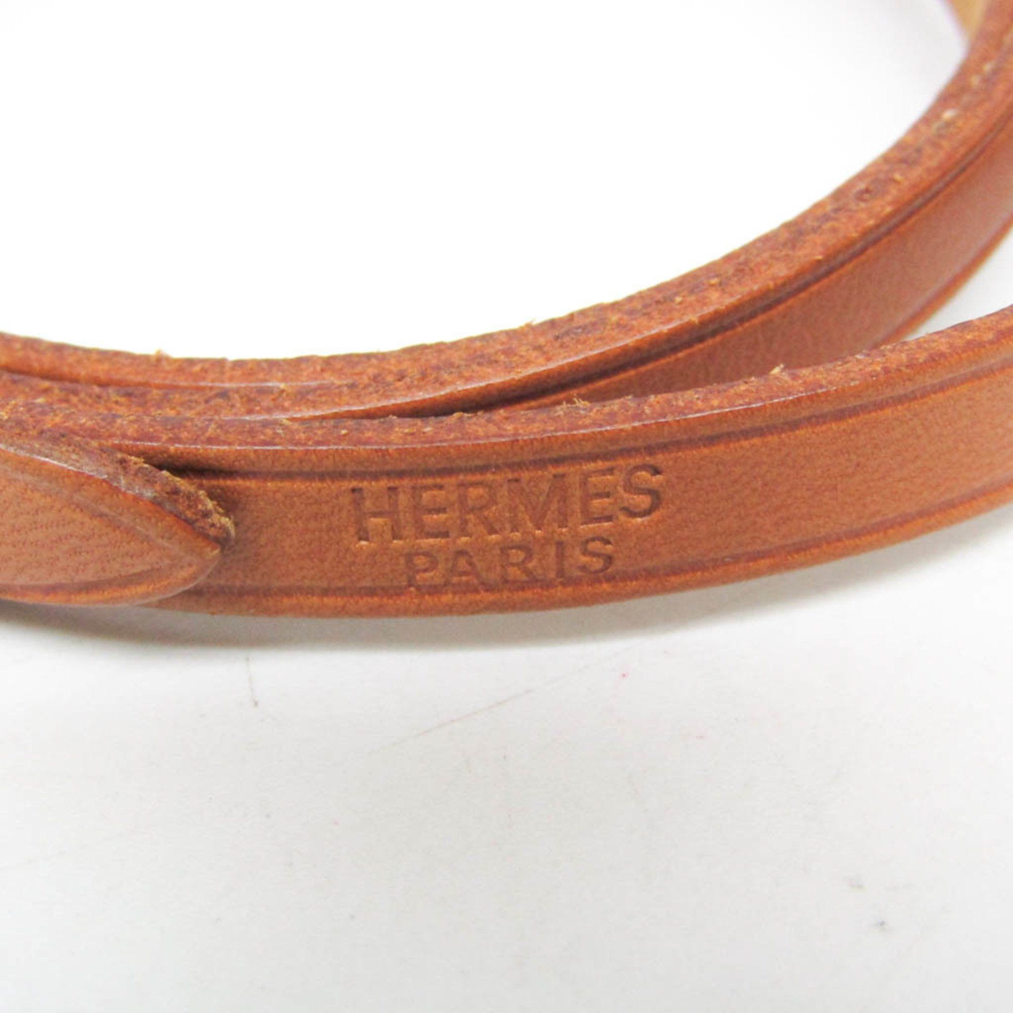 Hermes Hermes API III Choker Leather,Metal Bangle Brown,Silver Size ONE SIZE - 6 Thumbnail