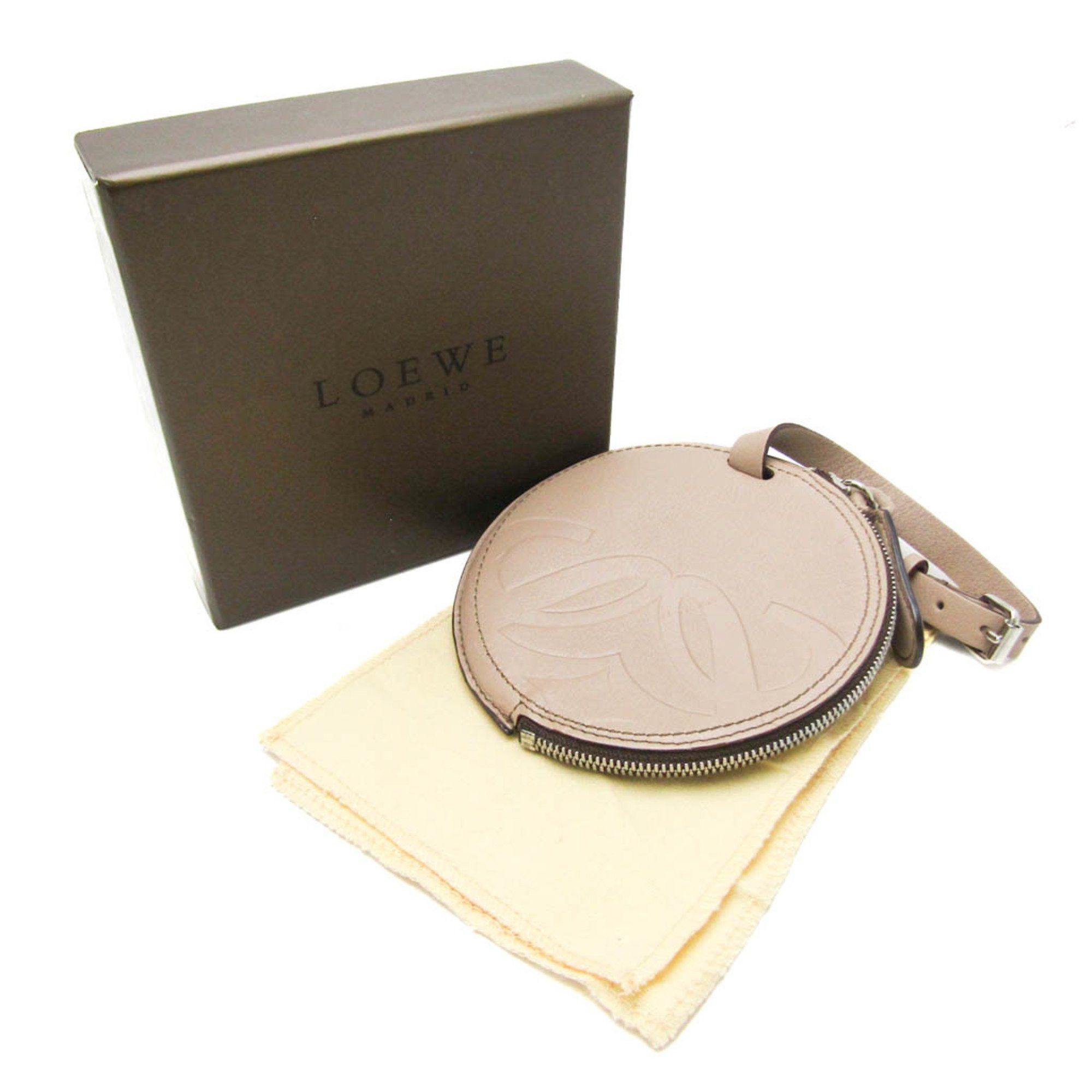 Loewe Loewe Round Coin Purse With Strap Women,Men Leather Coin Purse/coin Case Beige Size ONE SIZE - 4 Thumbnail