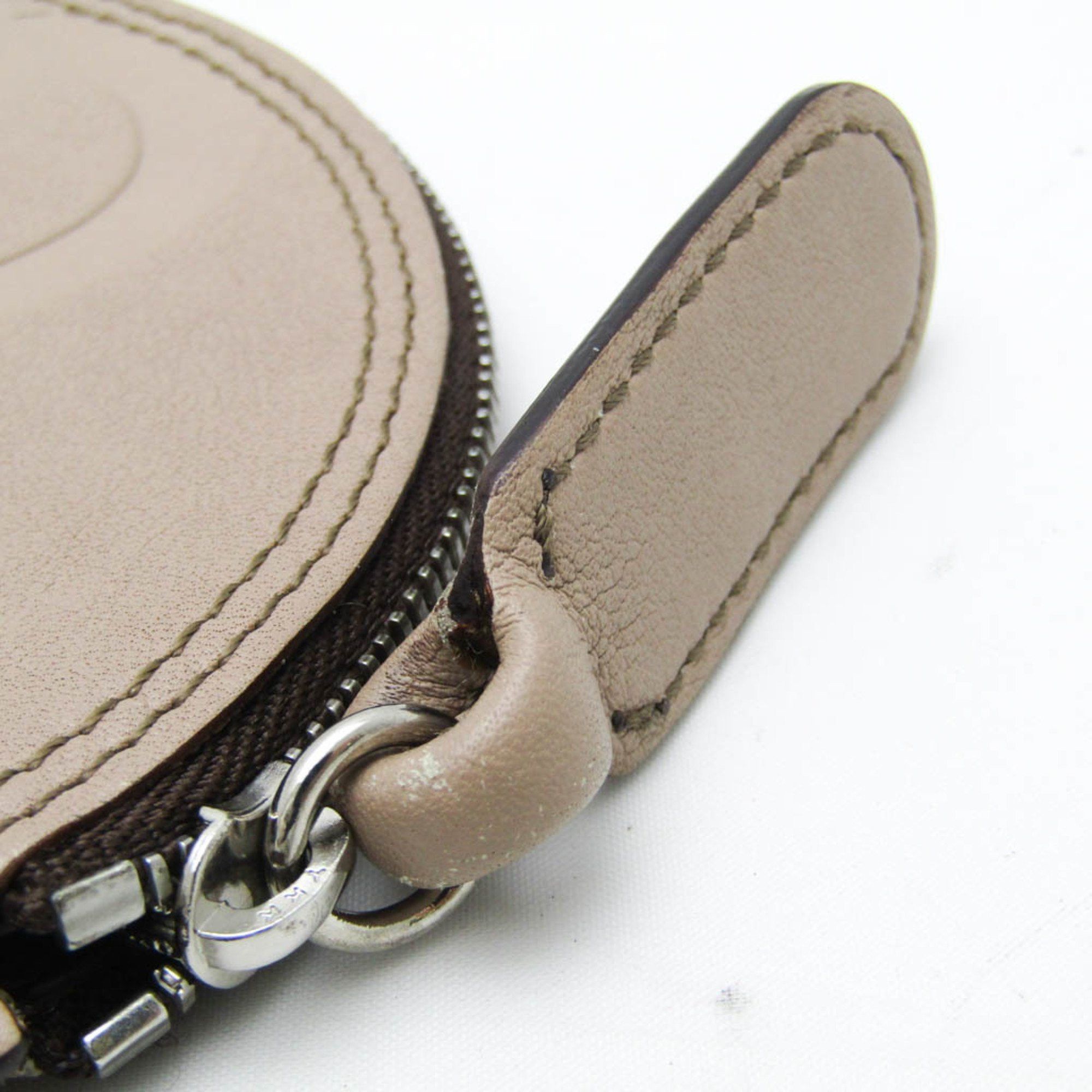 Loewe Loewe Round Coin Purse With Strap Women,Men Leather Coin Purse/coin Case Beige Size ONE SIZE - 8 Thumbnail