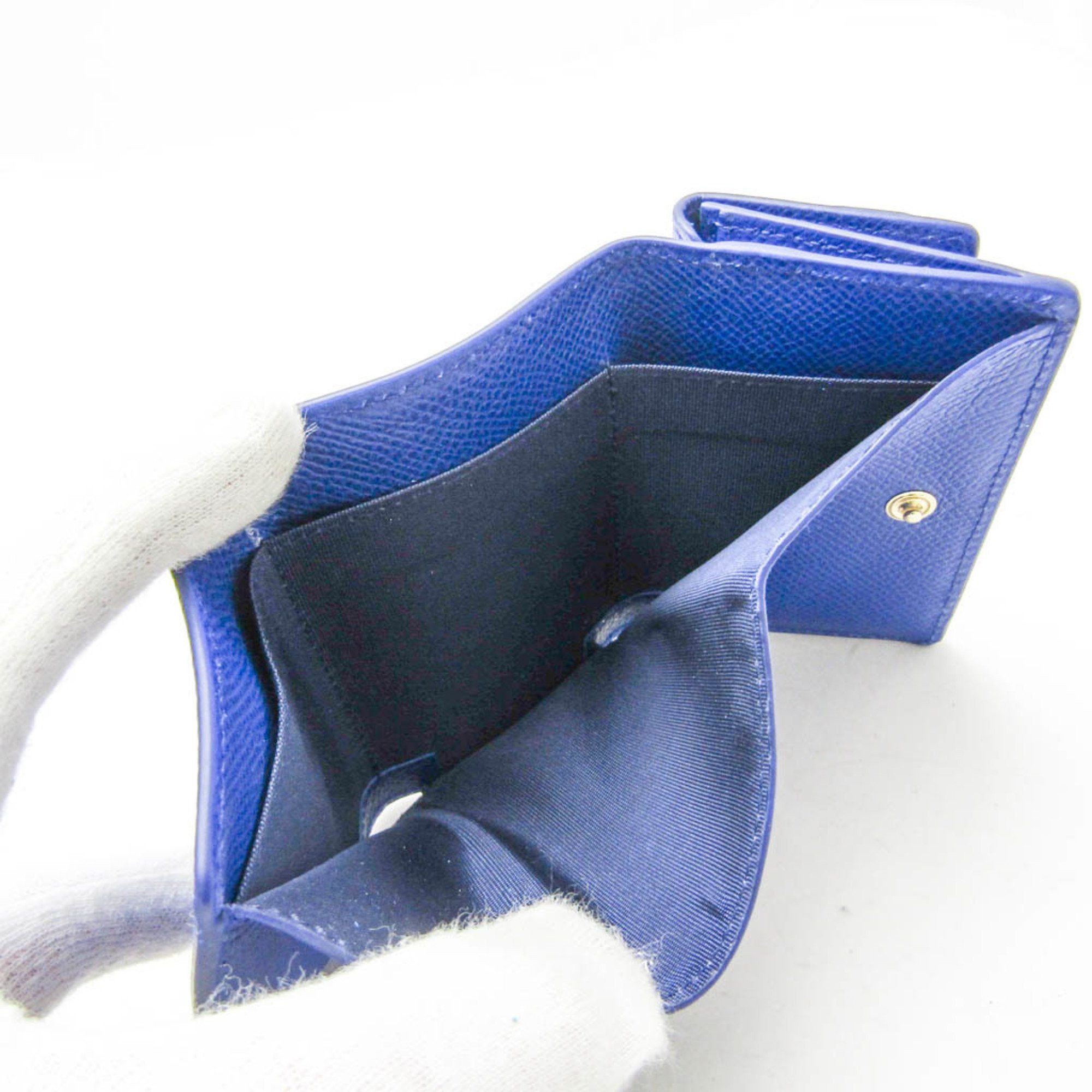 Salvatore Ferragamo Salvatore Ferragamo Vara JL-22 D951 Women's Leather Wallet (tri-fold) Royal Blue Size ONE SIZE - 6 Thumbnail