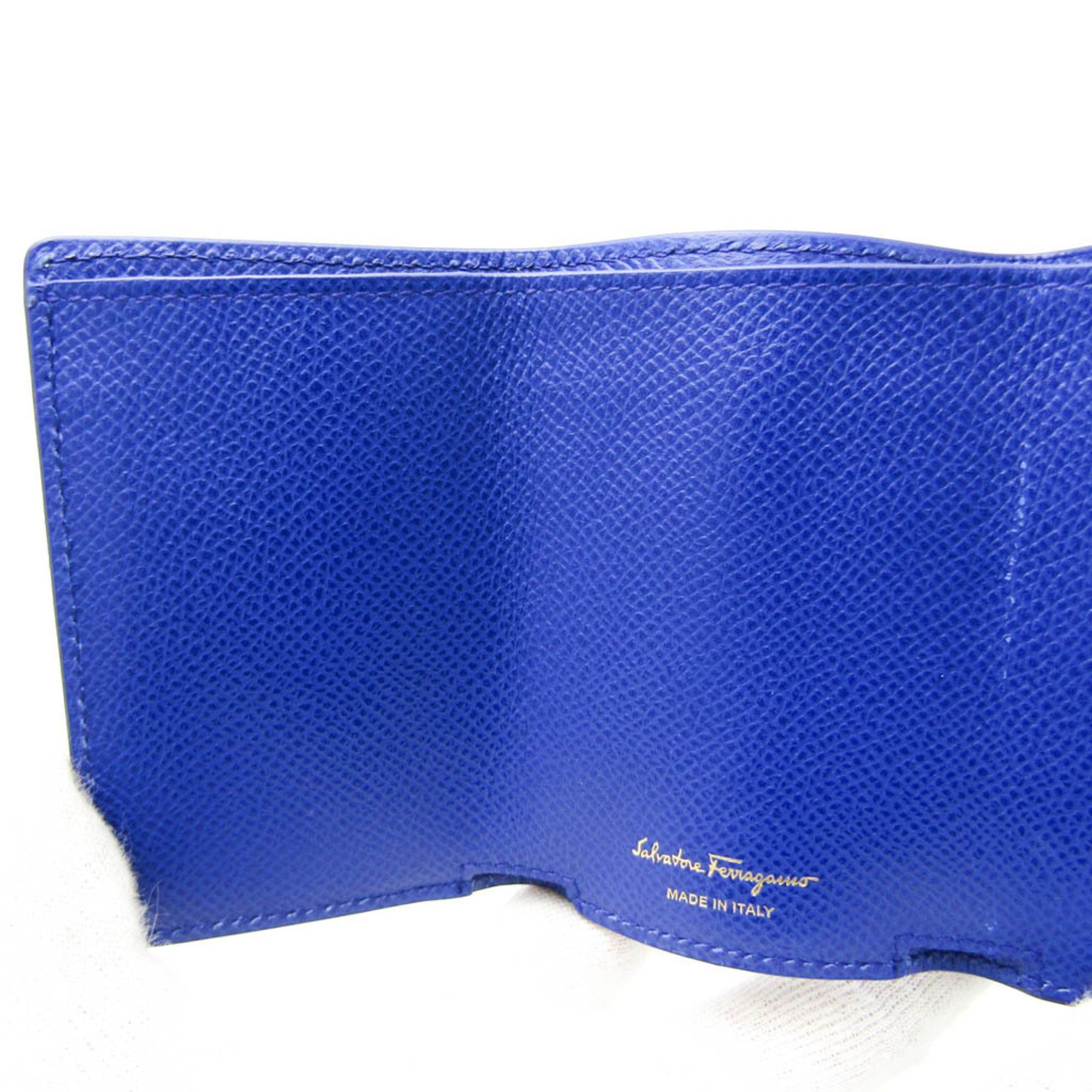Salvatore Ferragamo Salvatore Ferragamo Vara JL-22 D951 Women's Leather Wallet (tri-fold) Royal Blue Size ONE SIZE - 9 Thumbnail