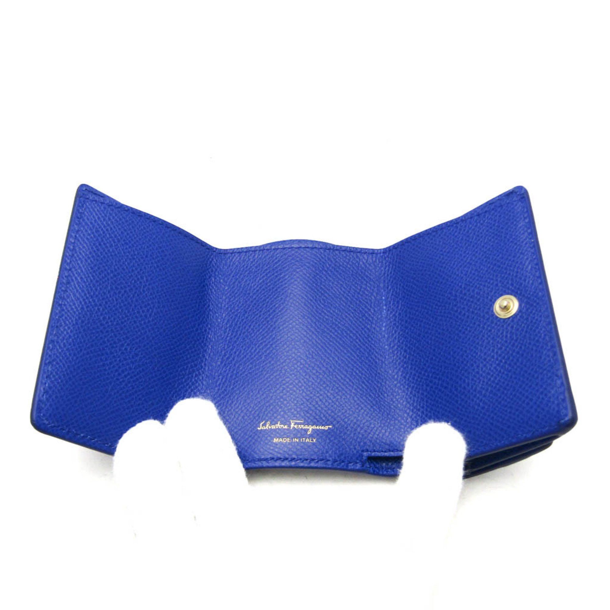 Salvatore Ferragamo Salvatore Ferragamo Vara JL-22 D951 Women's Leather Wallet (tri-fold) Royal Blue Size ONE SIZE - 3 Thumbnail