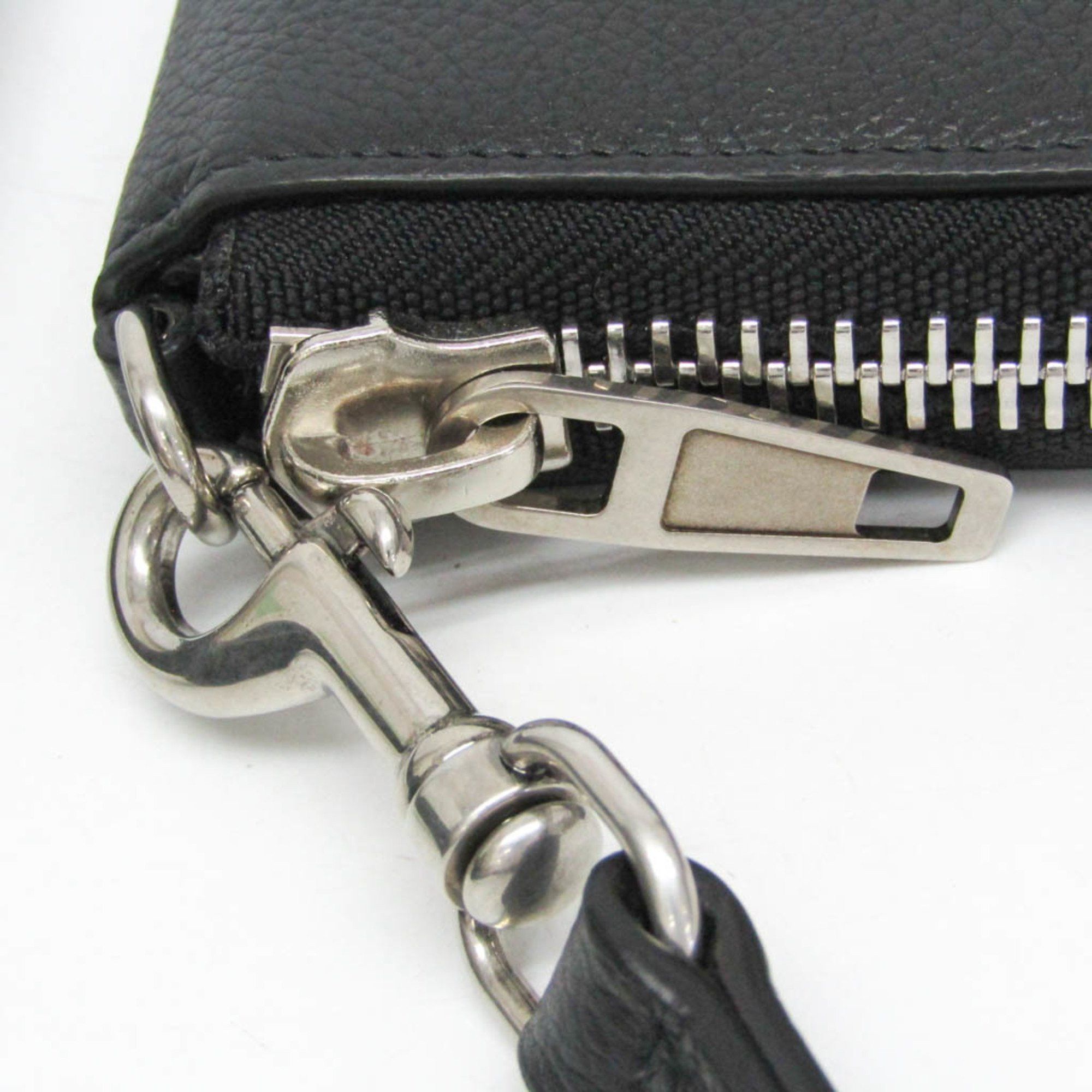 Balenciaga Balenciaga LEASH CLUTCH 658781 Women,Men Leather Shoulder Bag Black Size ONE SIZE - 6 Thumbnail