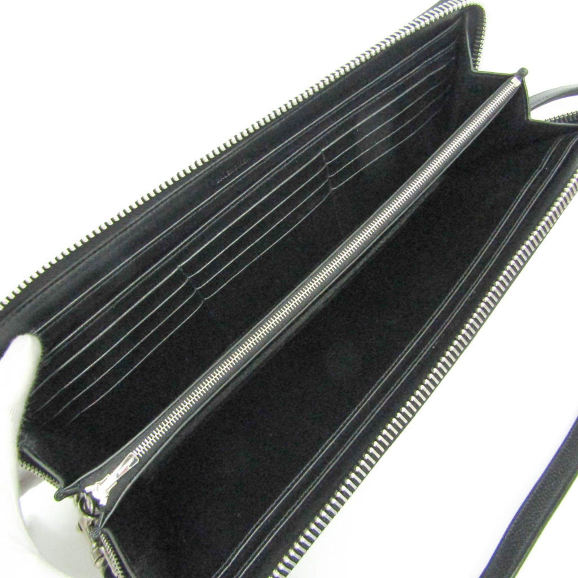 Balenciaga Balenciaga LEASH CLUTCH 658781 Women,Men Leather Shoulder Bag Black Size ONE SIZE - 3 Thumbnail