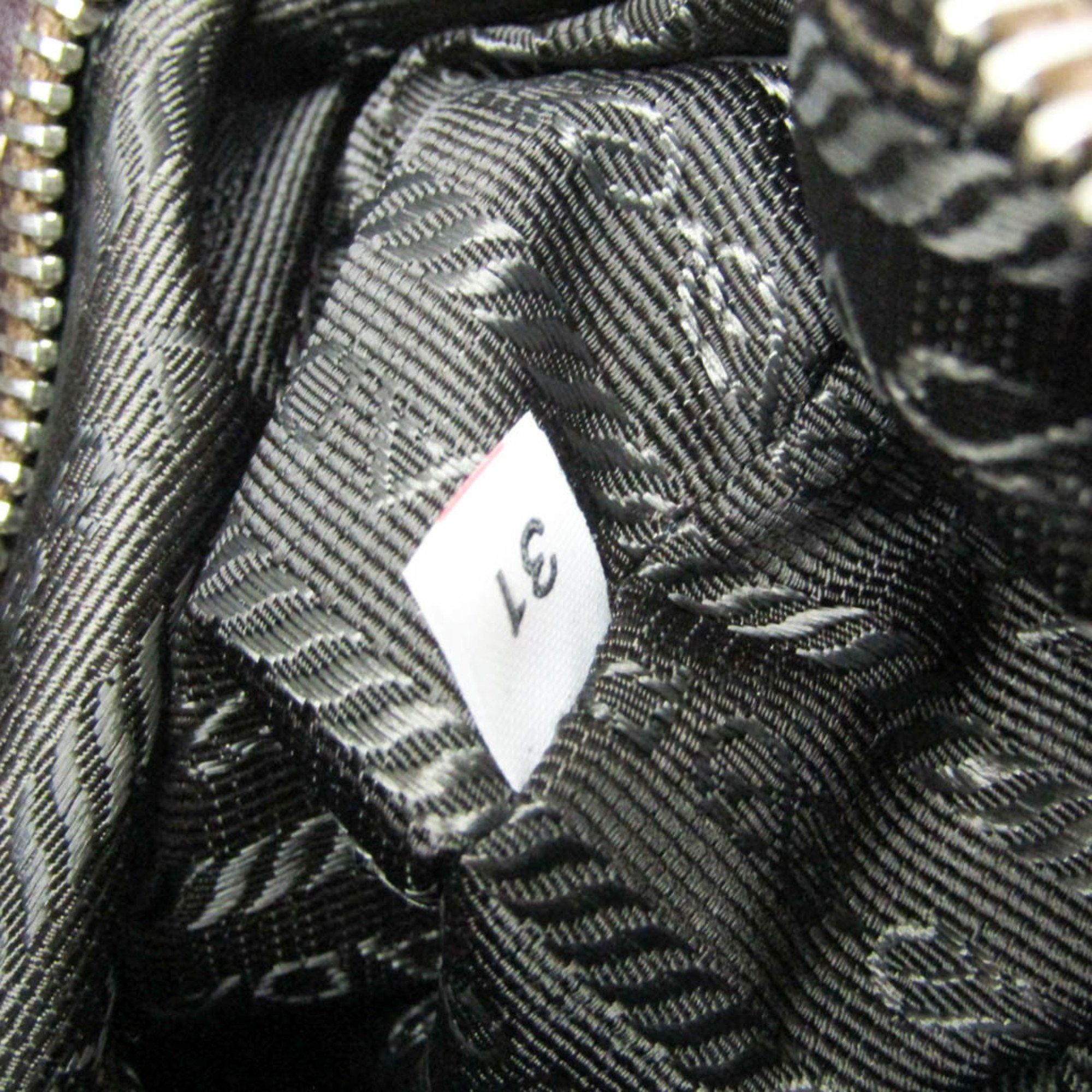 Prada Prada VA0649 Women,Men Leather,Jacquard Shoulder Bag Beige,Dark Brown Size ONE SIZE - 12 Thumbnail