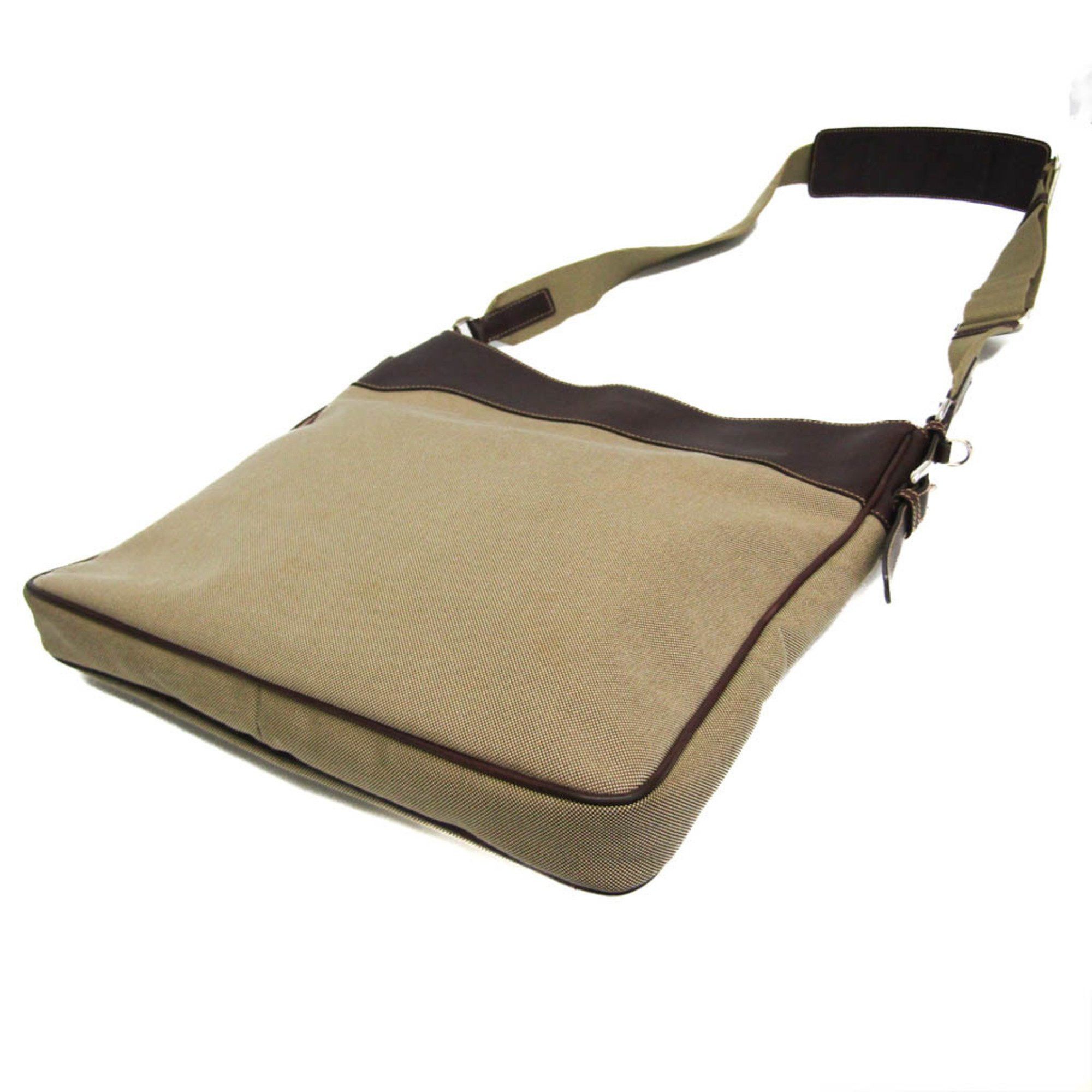 Prada Prada VA0649 Women,Men Leather,Jacquard Shoulder Bag Beige,Dark Brown Size ONE SIZE - 2 Thumbnail