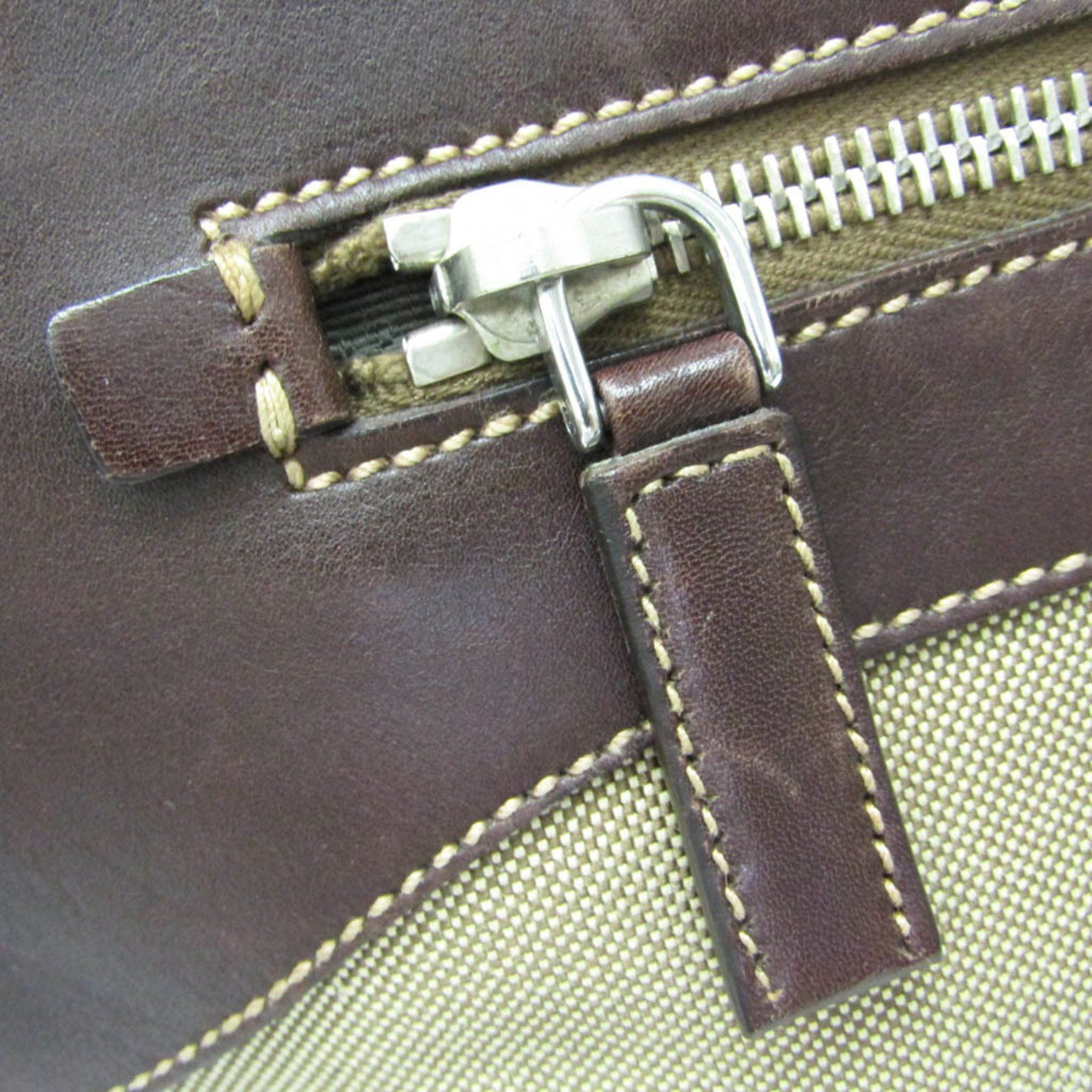 Prada Prada VA0649 Women,Men Leather,Jacquard Shoulder Bag Beige,Dark Brown Size ONE SIZE - 7 Thumbnail