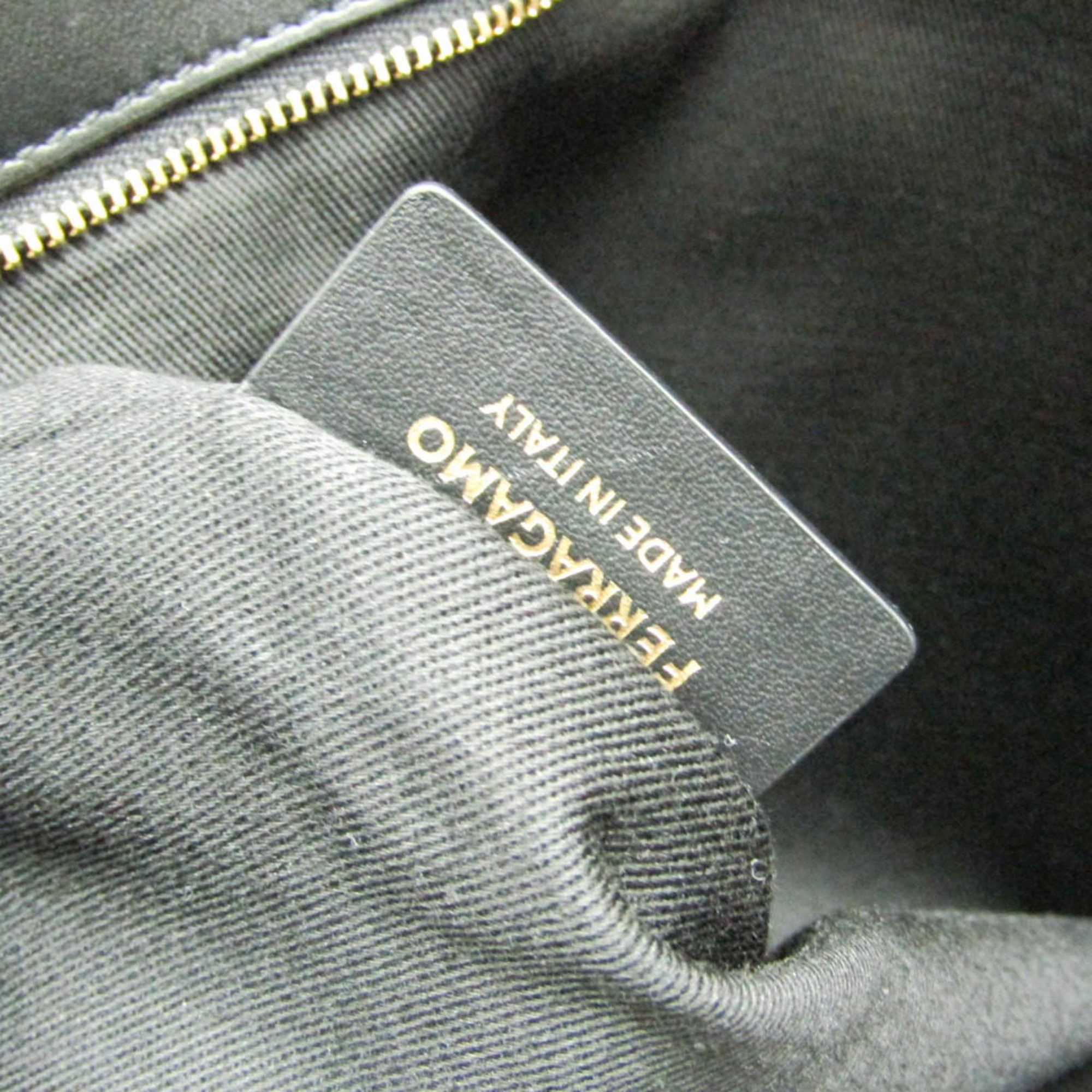 Salvatore Ferragamo Salvatore Ferragamo Medium GG-219406 Women,Men Fabric,Leather Handbag,Tote Bag Beige,Black Size ONE SIZE - 11 Thumbnail