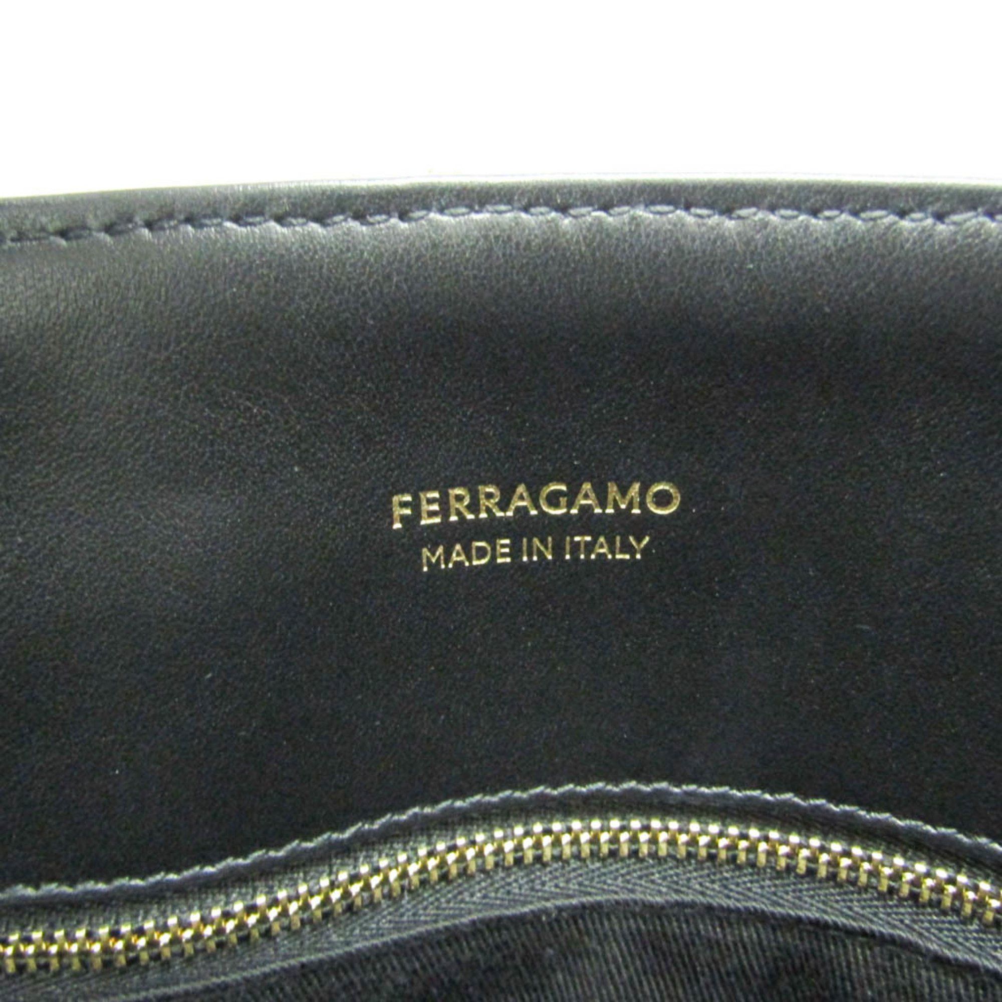 Salvatore Ferragamo Salvatore Ferragamo Medium GG-219406 Women,Men Fabric,Leather Handbag,Tote Bag Beige,Black Size ONE SIZE - 10 Thumbnail