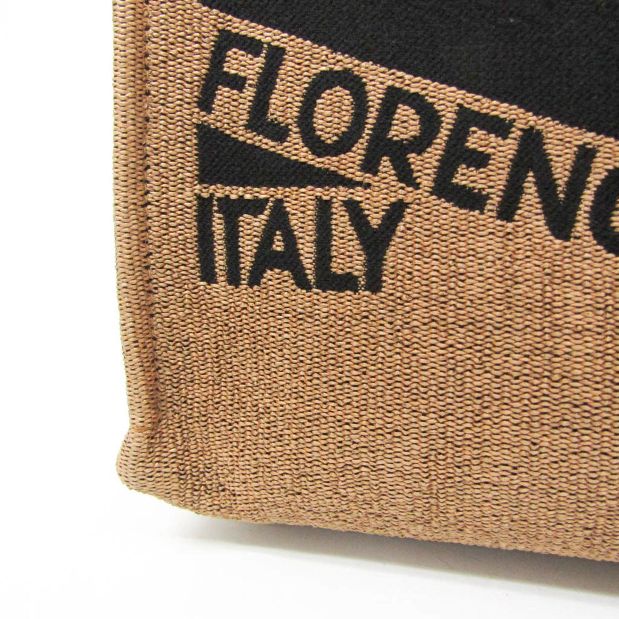 Salvatore Ferragamo Salvatore Ferragamo Medium GG-219406 Women,Men Fabric,Leather Handbag,Tote Bag Beige,Black Size ONE SIZE - 6 Thumbnail