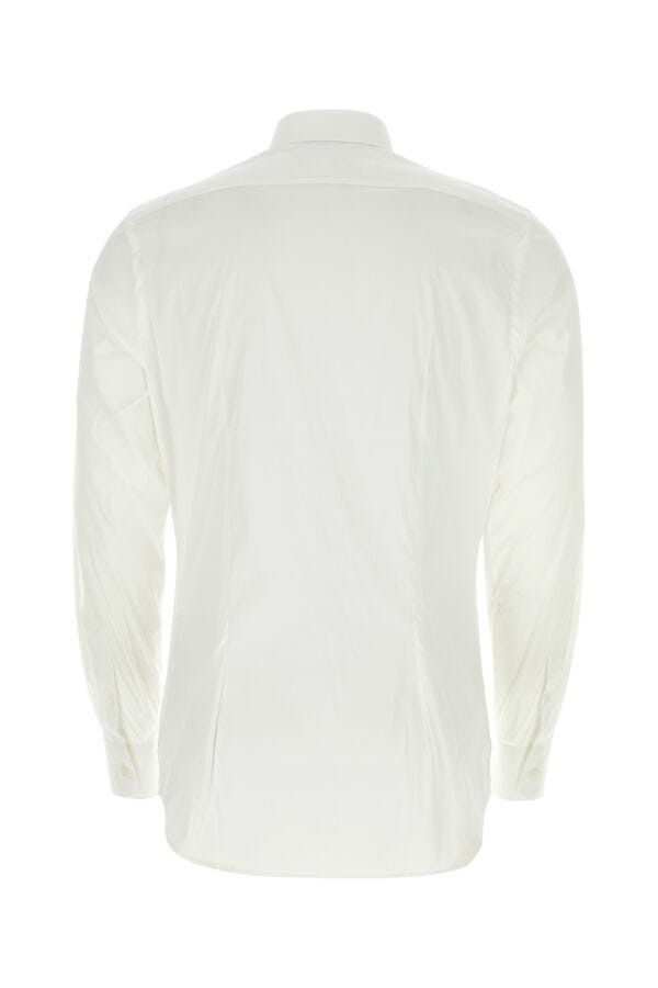 Prada White Stretch Poplin Shirt Size US S / EU 44-46 / 1 - 4 Thumbnail