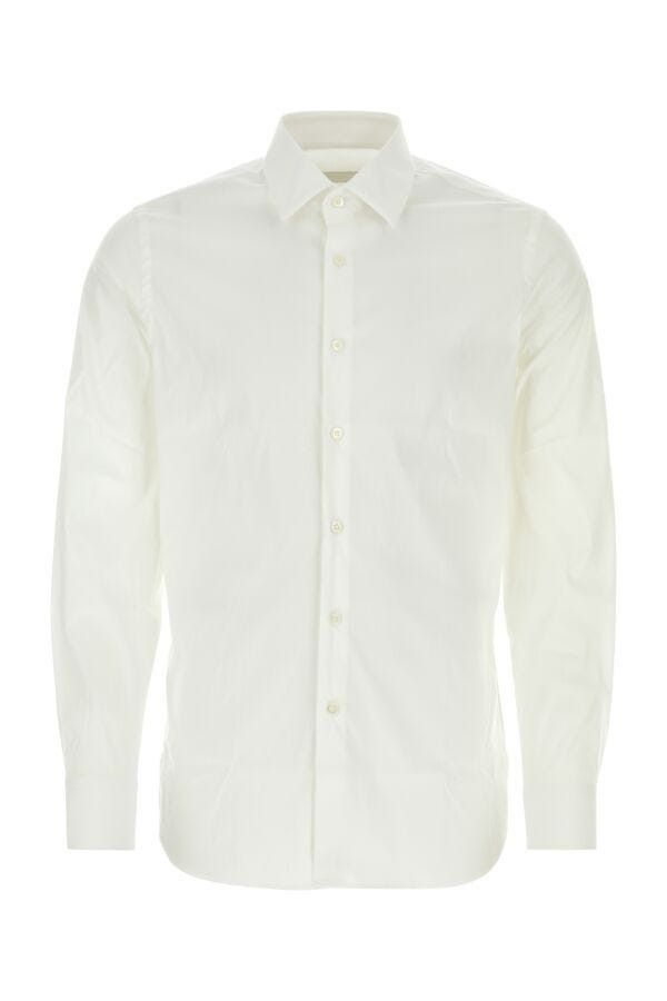 Prada White Stretch Poplin Shirt Size US S / EU 44-46 / 1 - 3 Thumbnail