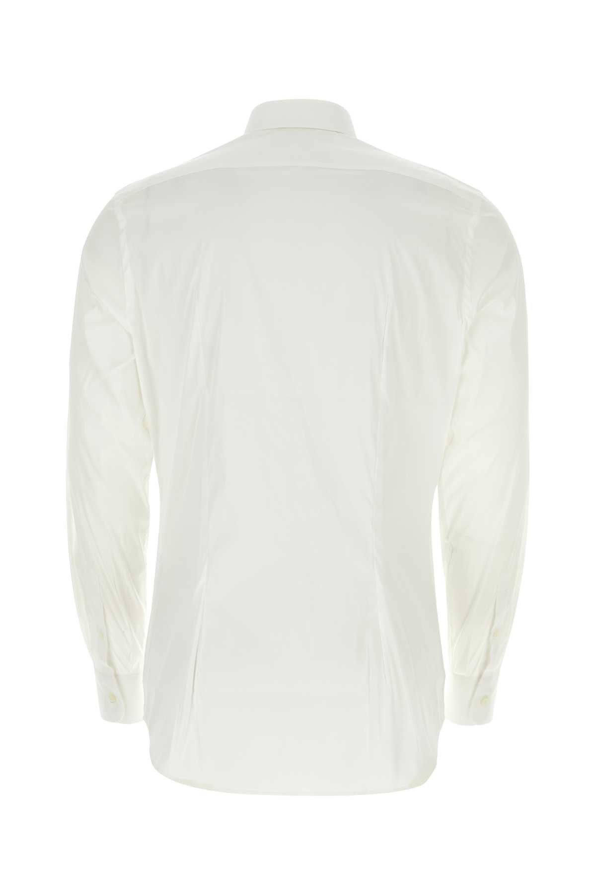Prada White Stretch Poplin Shirt Size US S / EU 44-46 / 1 - 2 Thumbnail