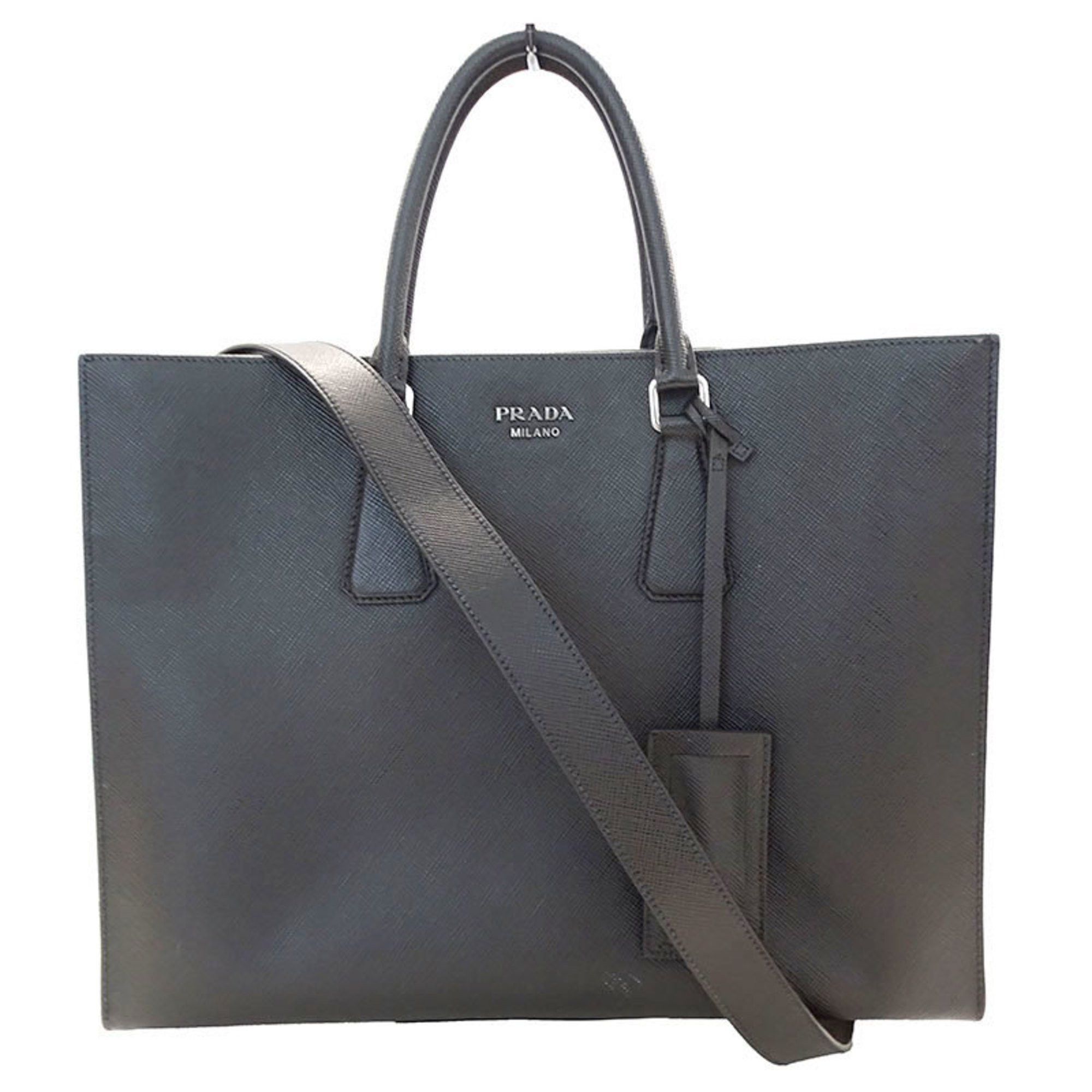 Prada PRADA Men's Handbag Shoulder Bag 2way Leather Black Size ONE SIZE - 2 Thumbnail