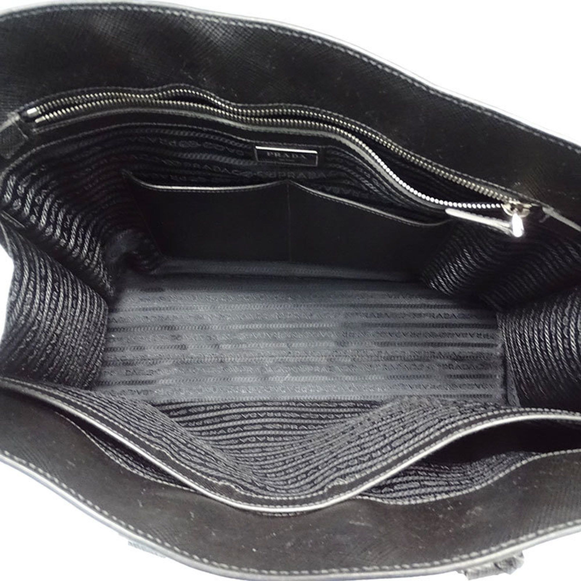 Prada PRADA Men's Handbag Shoulder Bag 2way Leather Black Size ONE SIZE - 7 Thumbnail