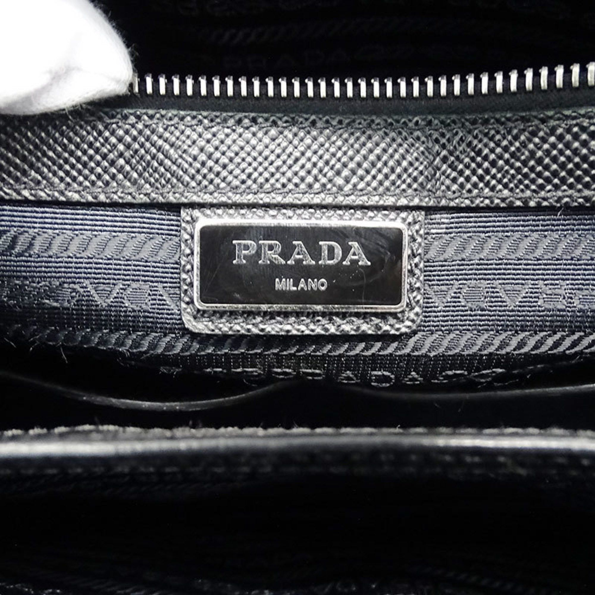 Prada PRADA Men's Handbag Shoulder Bag 2way Leather Black Size ONE SIZE - 10 Thumbnail