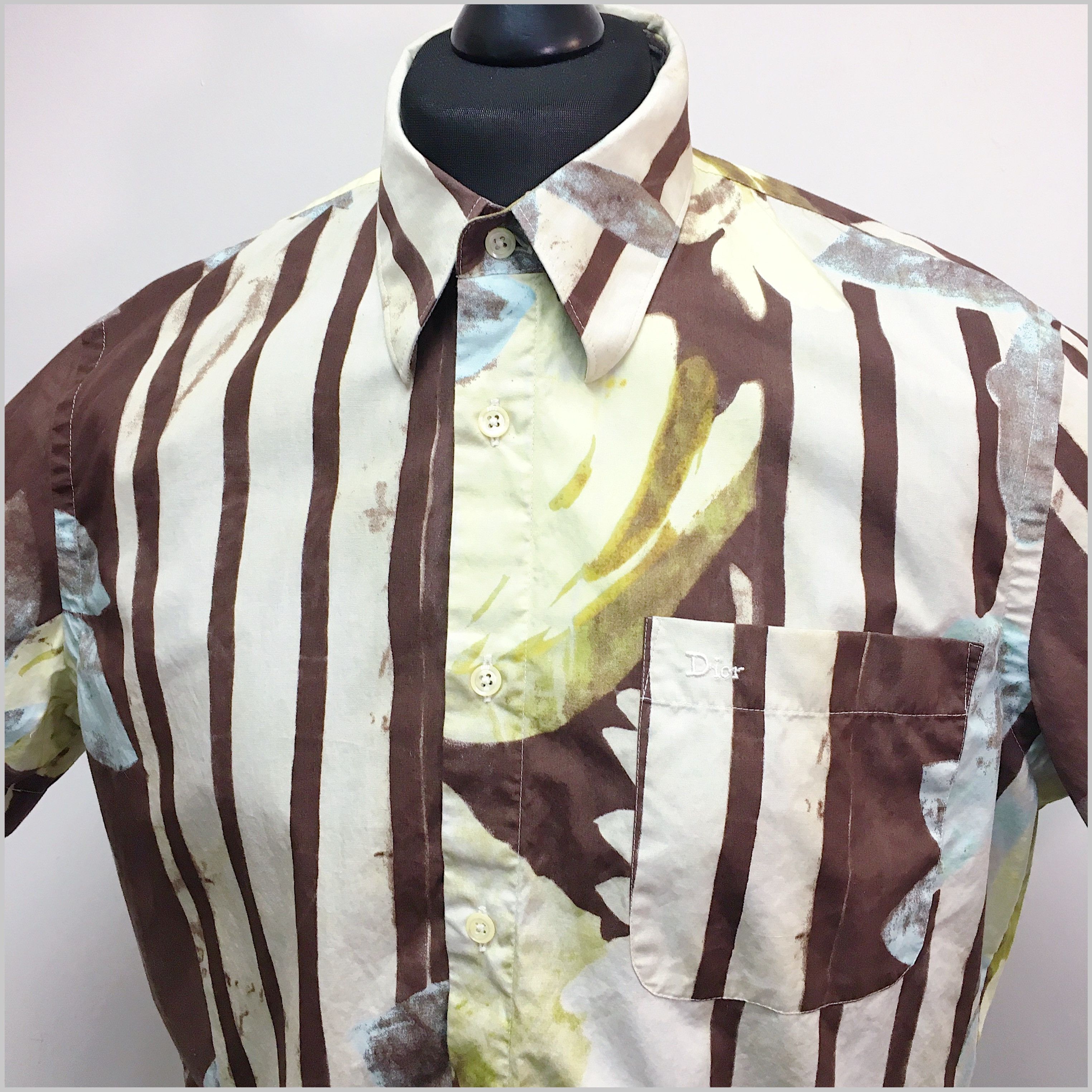 Christian Dior Monsieur × Dior 🇫🇷 Christian Dior Floral Graphic Print Shirt Size US L / EU 52-54 / 3 - 2 Thumbnail