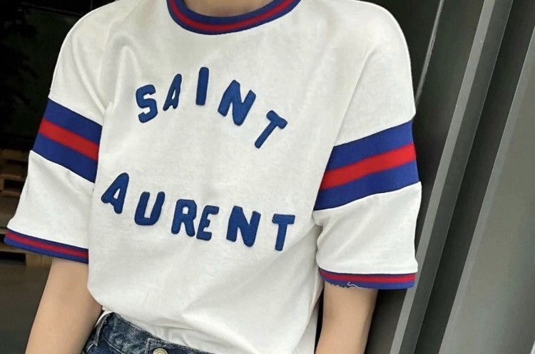 Saint Laurent Paris Logo Short Sleeve T-Shirt Size M / US 6-8 / IT 42-44 - 4 Thumbnail