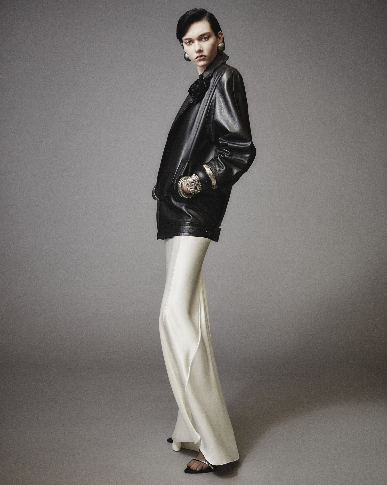 Saint Laurent Paris $8K VALUE Coat in drummed lambskin Size XS / US 0-2 / IT 36-38 - 3 Thumbnail
