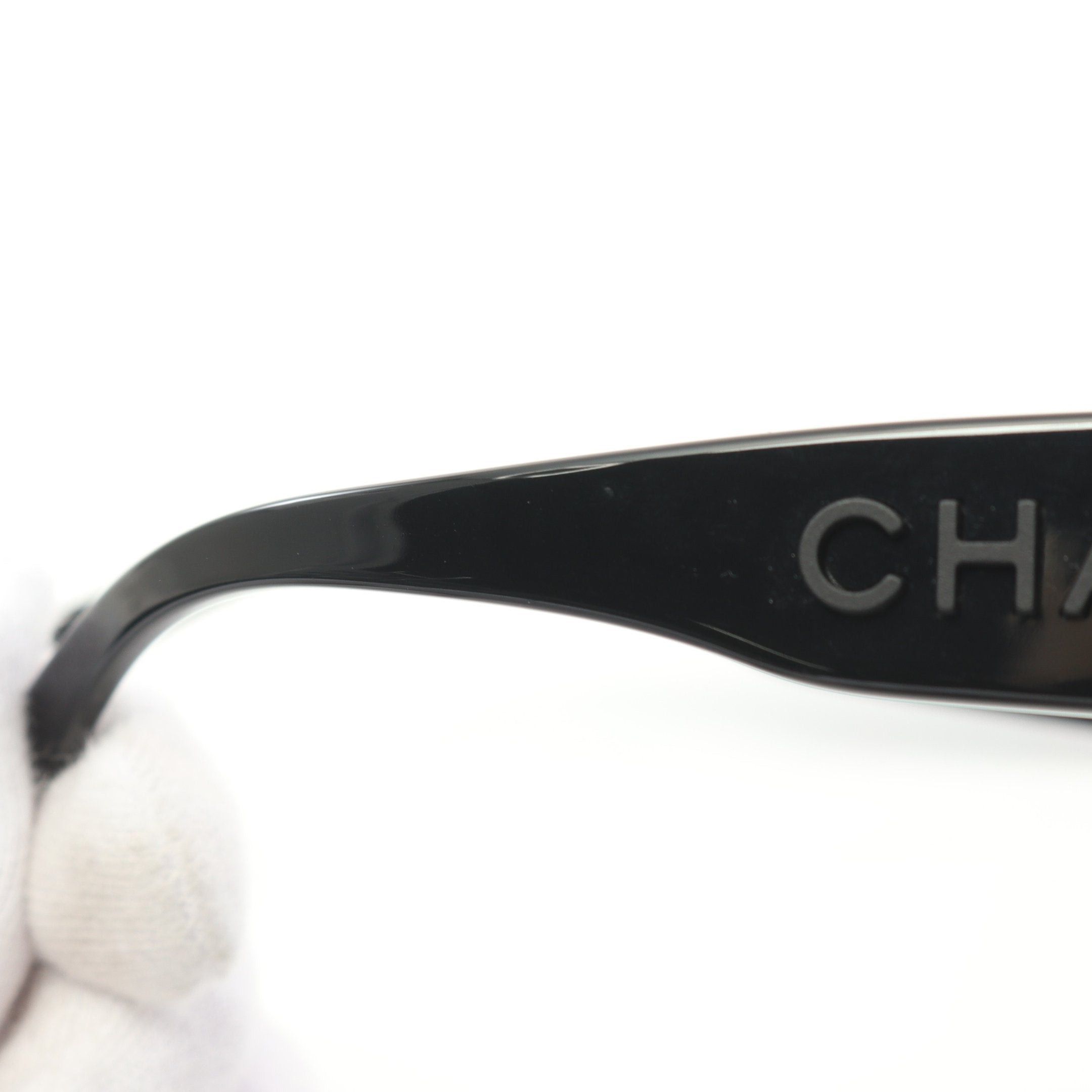 Chanel Chanel Logo Round Sunglasses Black Size ONE SIZE - 8 Thumbnail