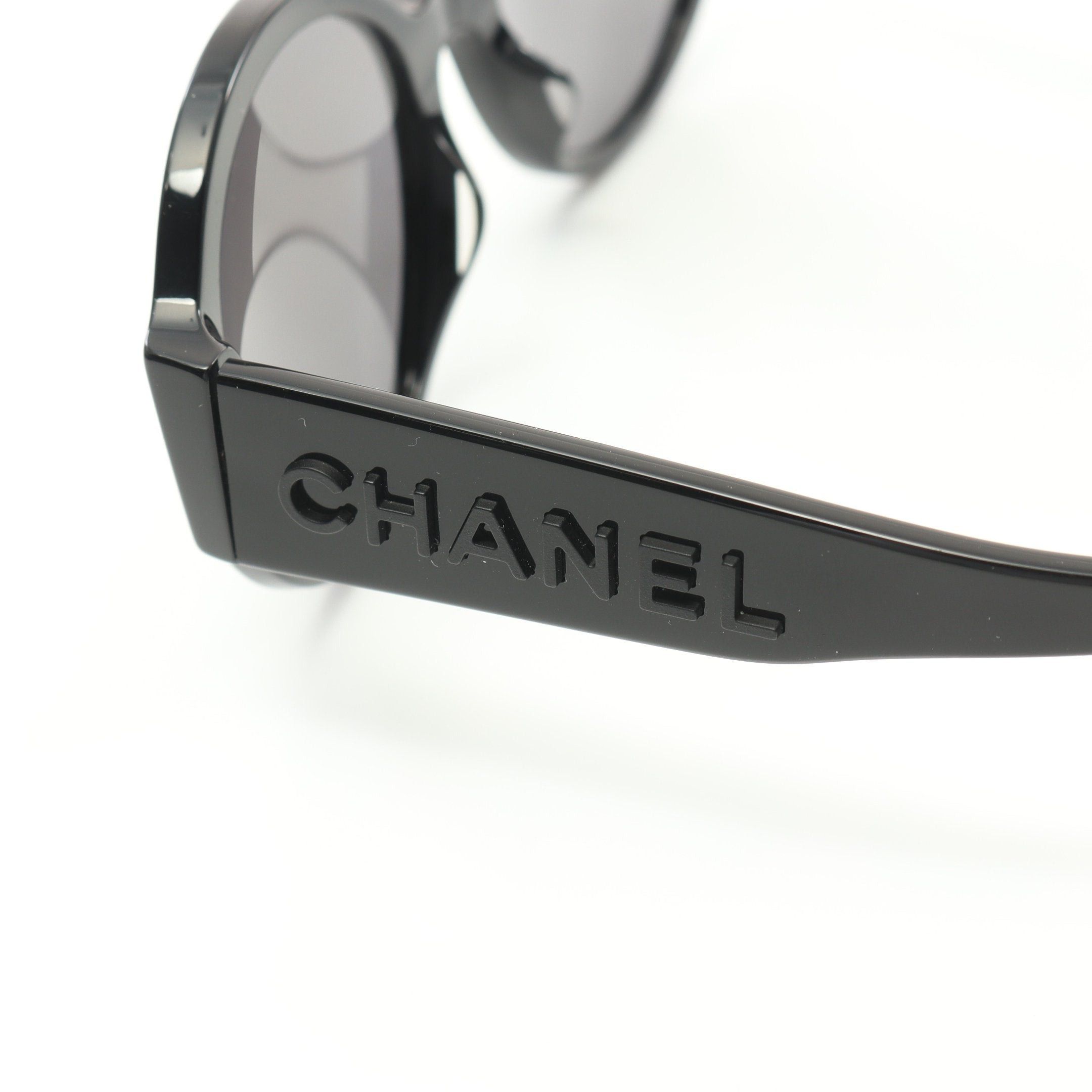 Chanel Chanel Logo Round Sunglasses Black Size ONE SIZE - 7 Thumbnail