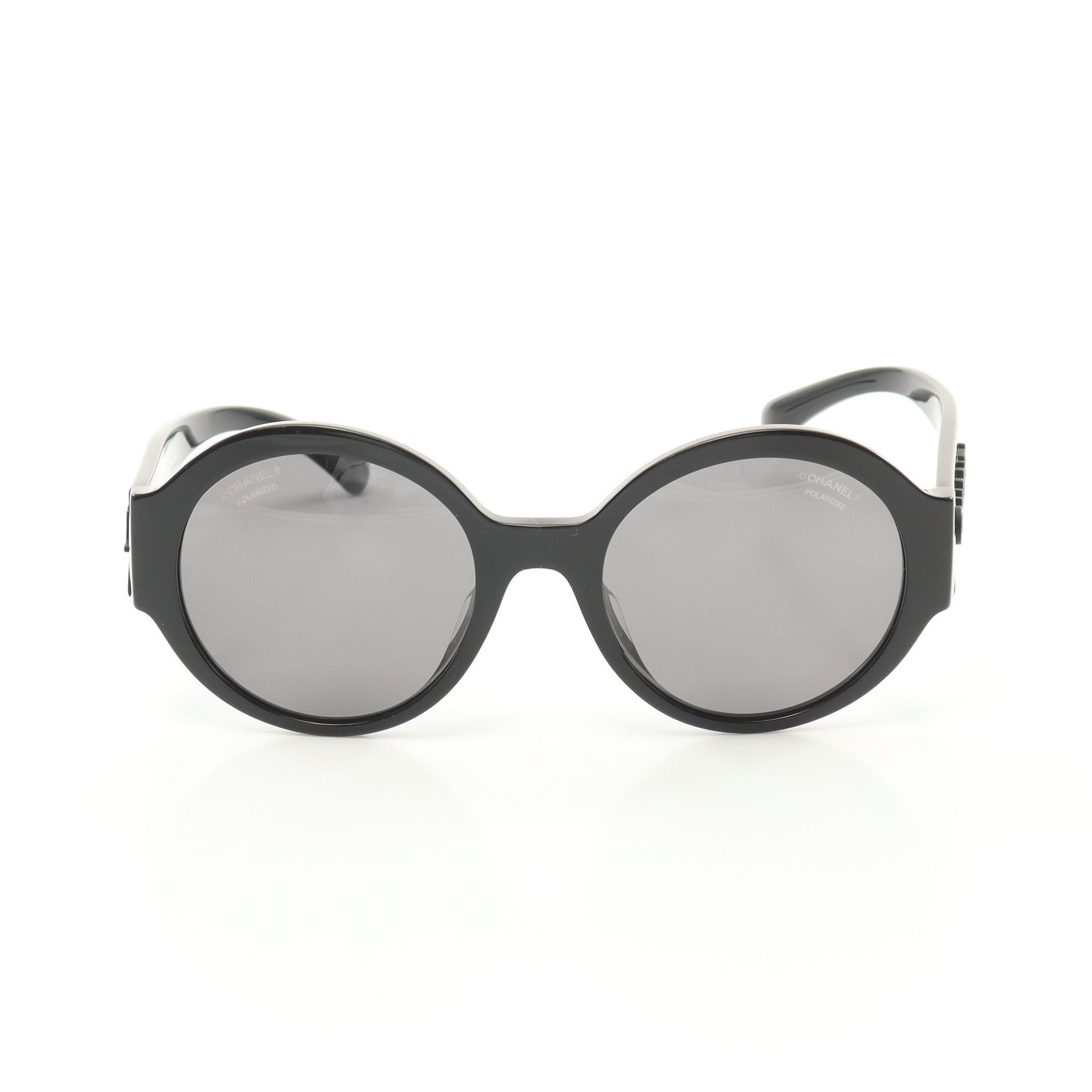 Chanel Chanel Logo Round Sunglasses Black Size ONE SIZE - 2 Thumbnail