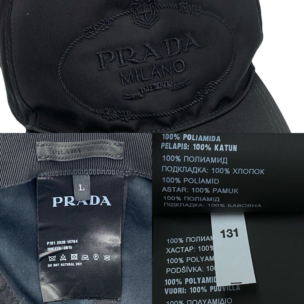 Prada Prada Hat Black Synthetic Size ONE SIZE - 2 Thumbnail