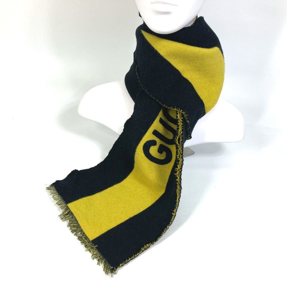 Gucci Gucci Fringe Scarf Bicolor Stripe Wool Men Size ONE SIZE - 9 Thumbnail