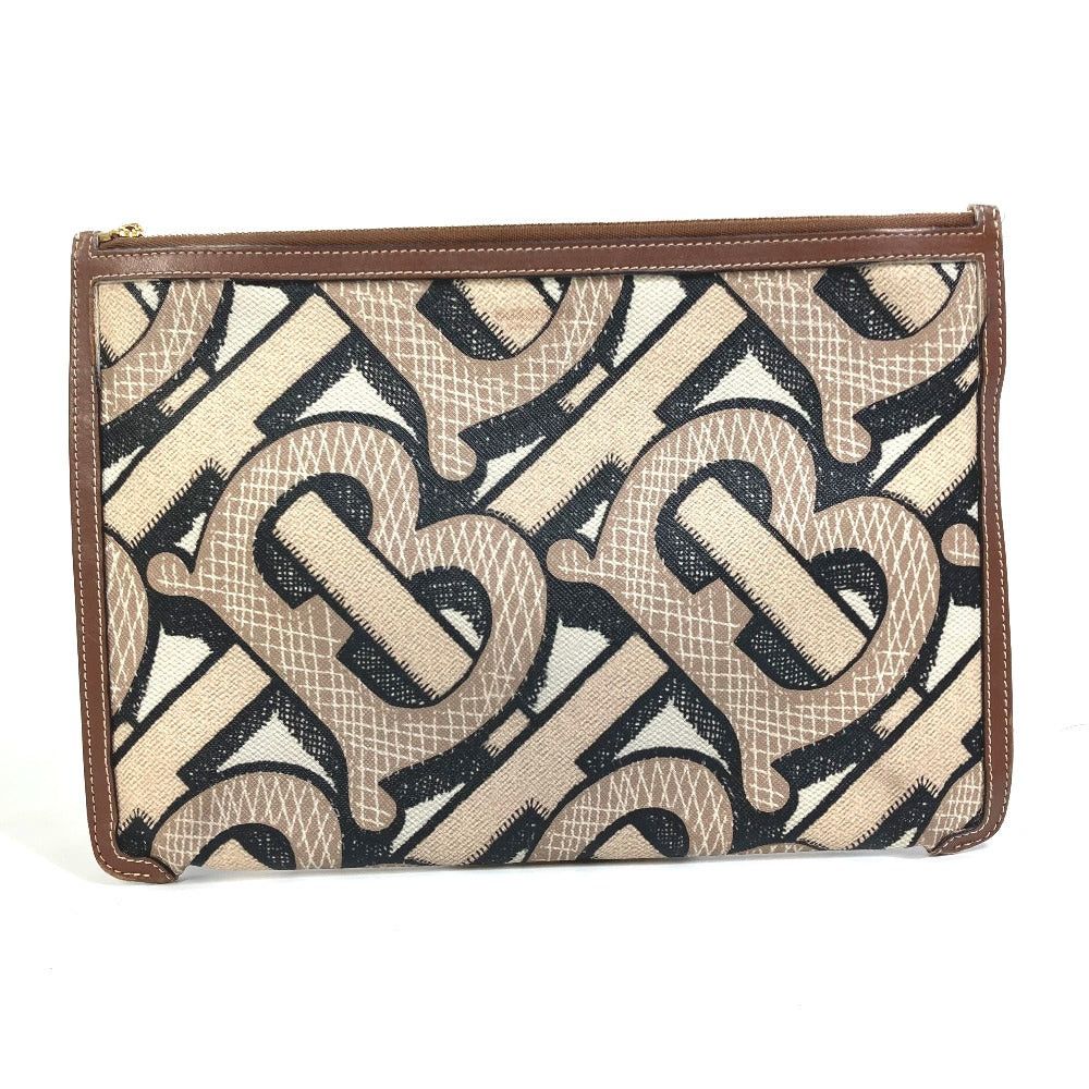 Burberry Burberry Bag Tb Full Pattern Clutch Zipper Zip Pvc/Leather Men Size ONE SIZE - 2 Thumbnail