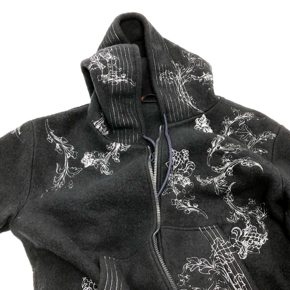 Louis Vuitton Louis Vuitton Flower Embroidery Wool Zip-Up Parka Hood Hooded Sweatshirt Men Size ONE SIZE - 3 Thumbnail