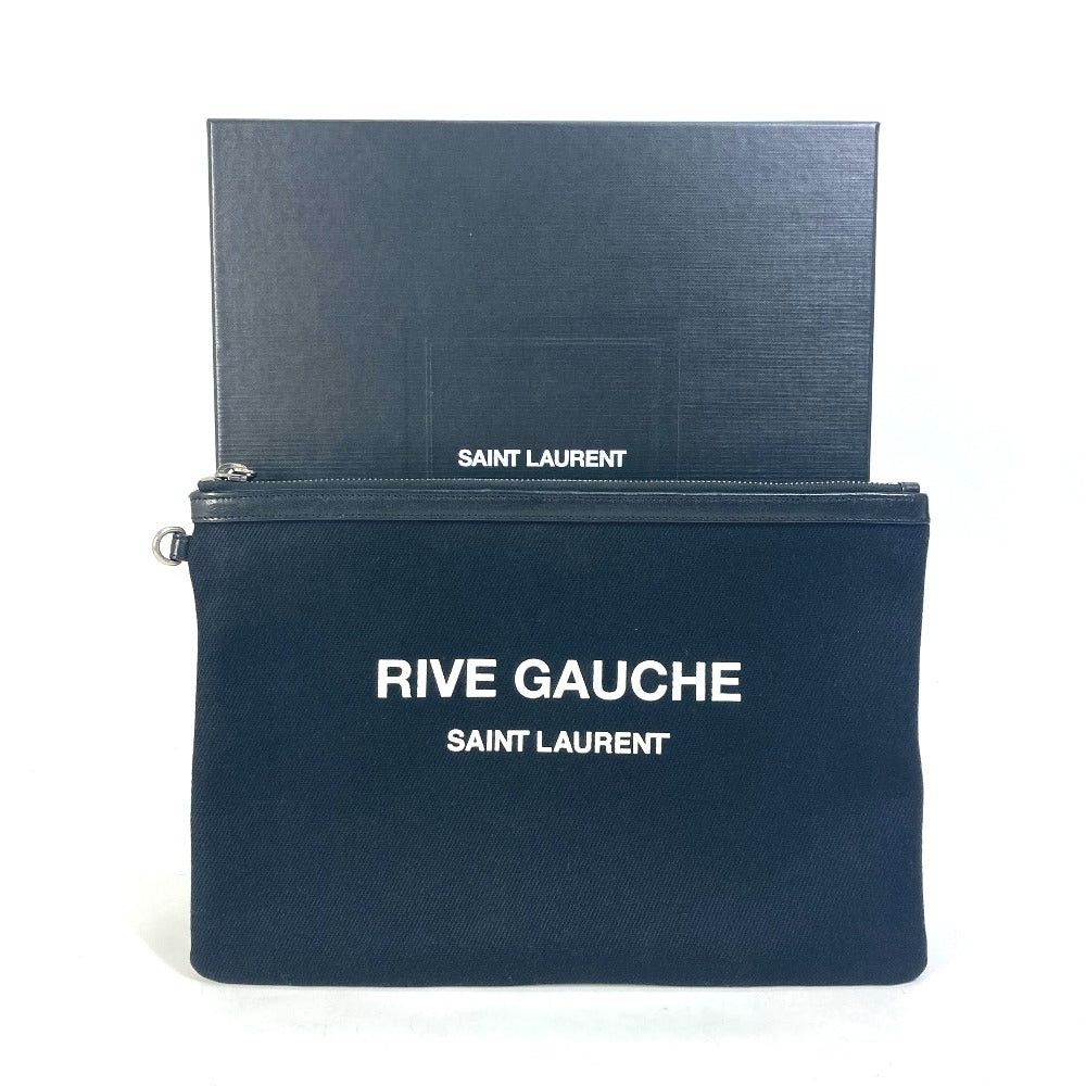 Saint Laurent Paris Saint Laurent Paris 581369 Rive Gauche Pouch Briefcase Bicolor Clutch Bag Canvas/Leather Men Size ONE SIZE - 9 Thumbnail