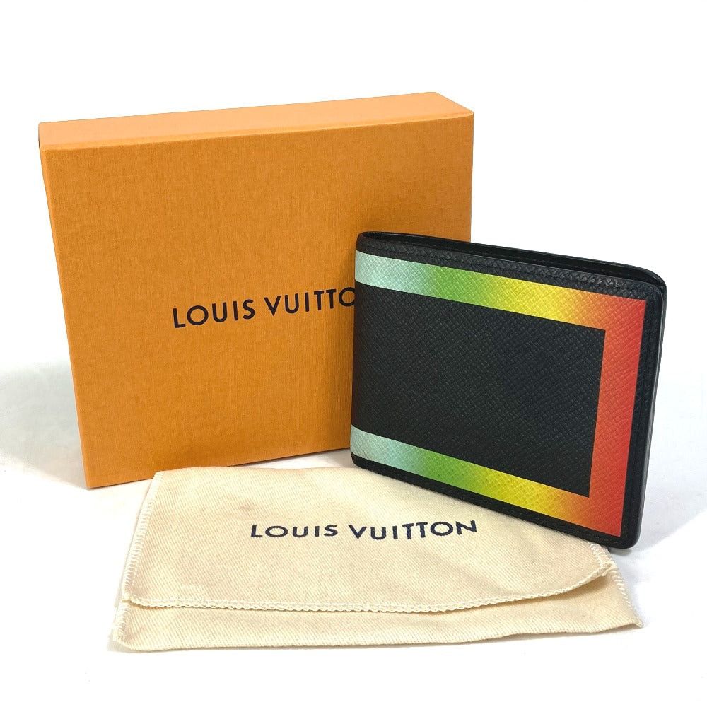 Louis Vuitton Louis Vuitton M30346 Taiga Rainbow Small Leather Belt Worn By Commoners In Ancient Japan Slender Billfold Bi-Fold Wallet Men Size ONE SIZE - 14 Thumbnail