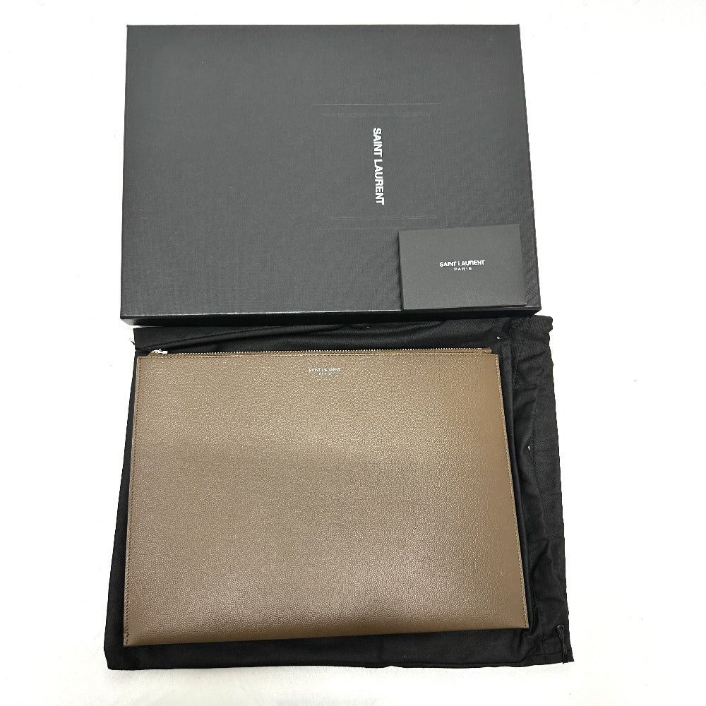 Saint Laurent Paris Saint Laurent Paris 397294 Ysl Logo Pouch Briefcase Clutch Bag Leather Men Size ONE SIZE - 14 Thumbnail