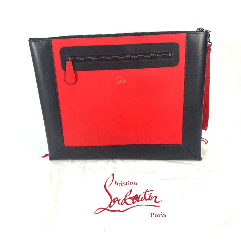 Christian Louboutin Christian Louboutin Bicolor Briefcase Pouch Logo With Straps Clutch Bag Leather Men Size ONE SIZE - 11 Thumbnail