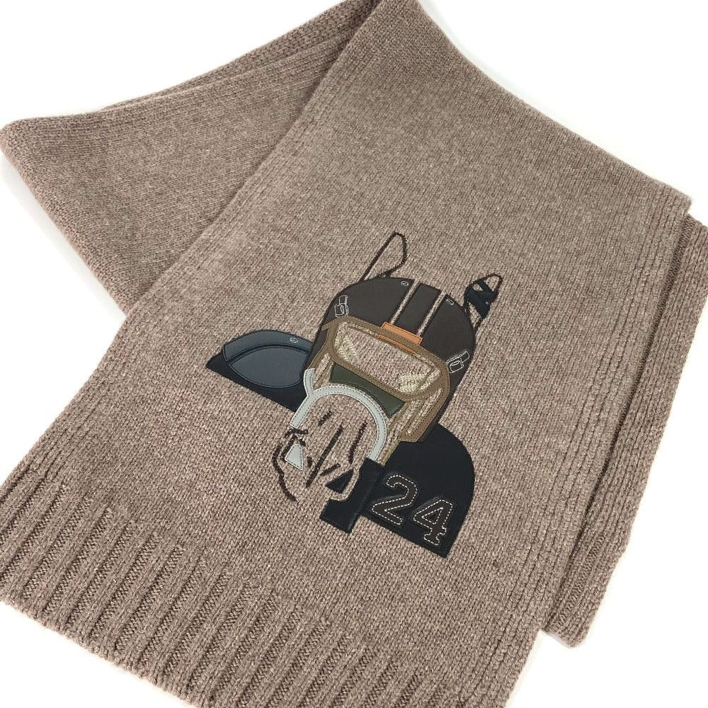 Hermes Hermes H393972T 03 Leather Patch Quarter Bash 2023 Autumn/Winter Collection Scarf Cashmere Men Ethupe Brown Size ONE SIZE - 10 Thumbnail