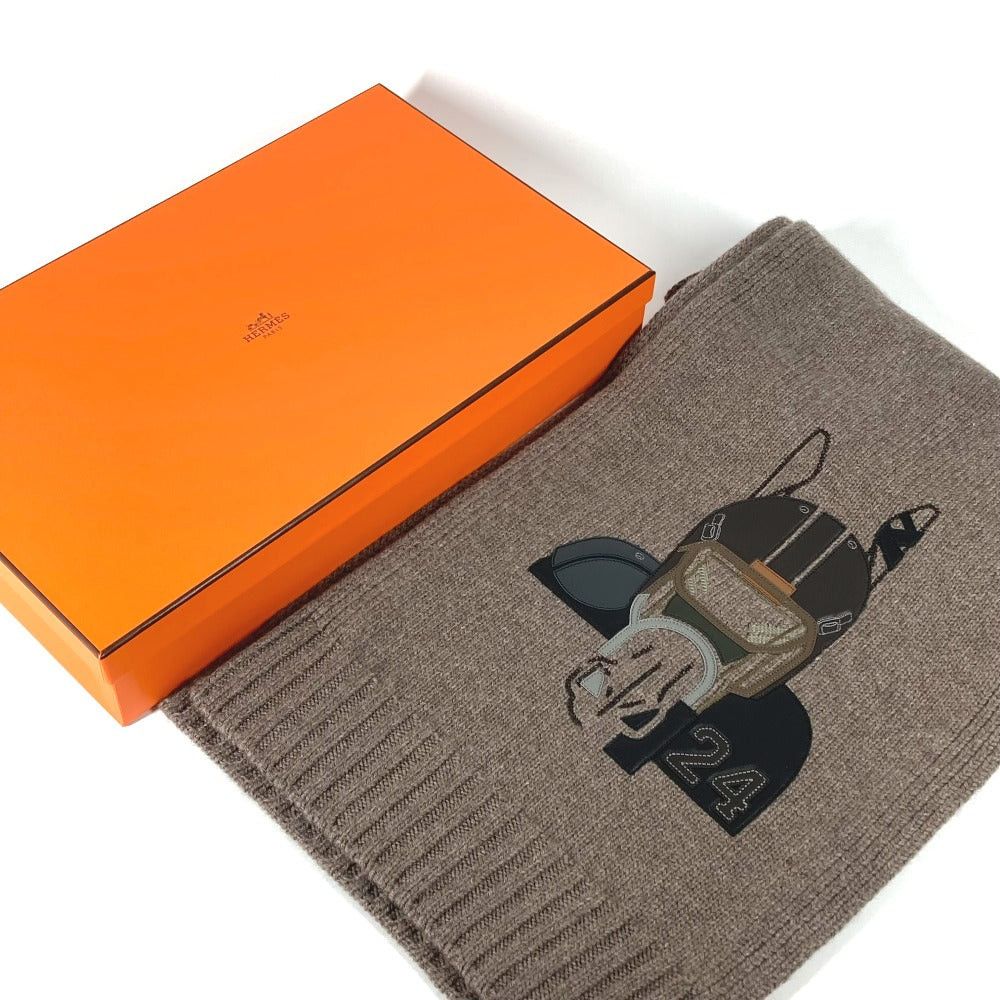 Hermes Hermes H393972T 03 Leather Patch Quarter Bash 2023 Autumn/Winter Collection Scarf Cashmere Men Ethupe Brown Size ONE SIZE - 3 Thumbnail