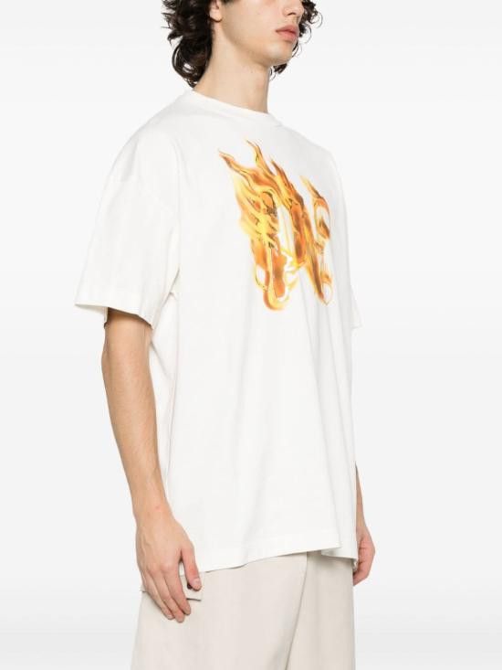 Palm Angels PALM ANGELS Men T-Shirts PMAA072R24JER001 0376 White Size US XL / EU 56 / 4 - 2 Thumbnail