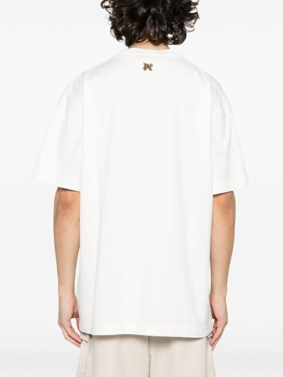 Palm Angels PALM ANGELS Men T-Shirts PMAA072R24JER001 0376 White Size US XL / EU 56 / 4 - 4 Thumbnail