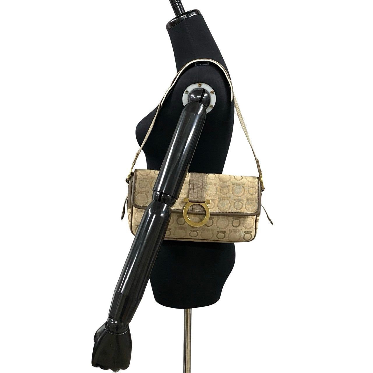 Salvatore Ferragamo Salvatore Ferragamo Shoulder Bag Brown Cotton Size ONE SIZE - 2 Thumbnail