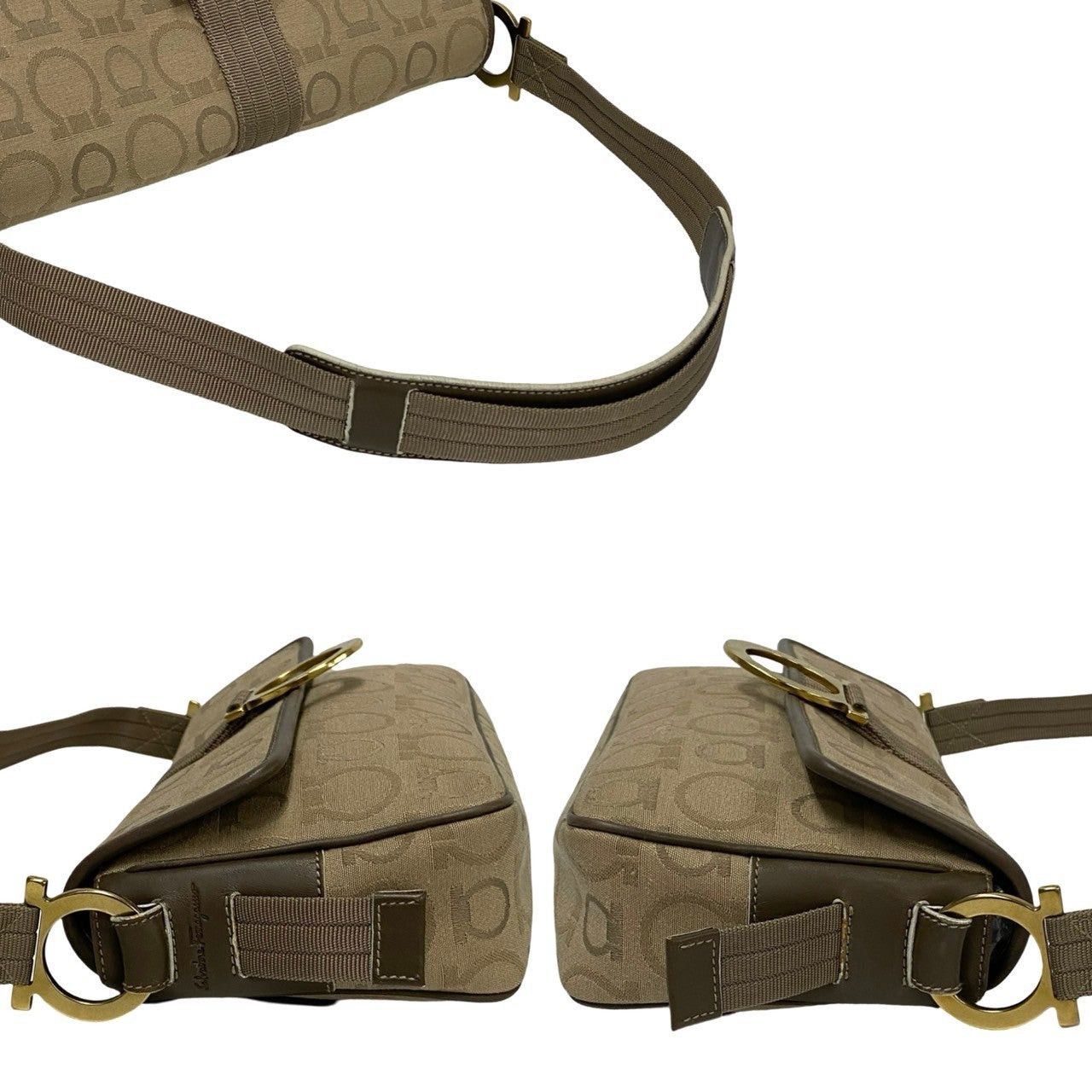 Salvatore Ferragamo Salvatore Ferragamo Shoulder Bag Brown Cotton Size ONE SIZE - 5 Thumbnail