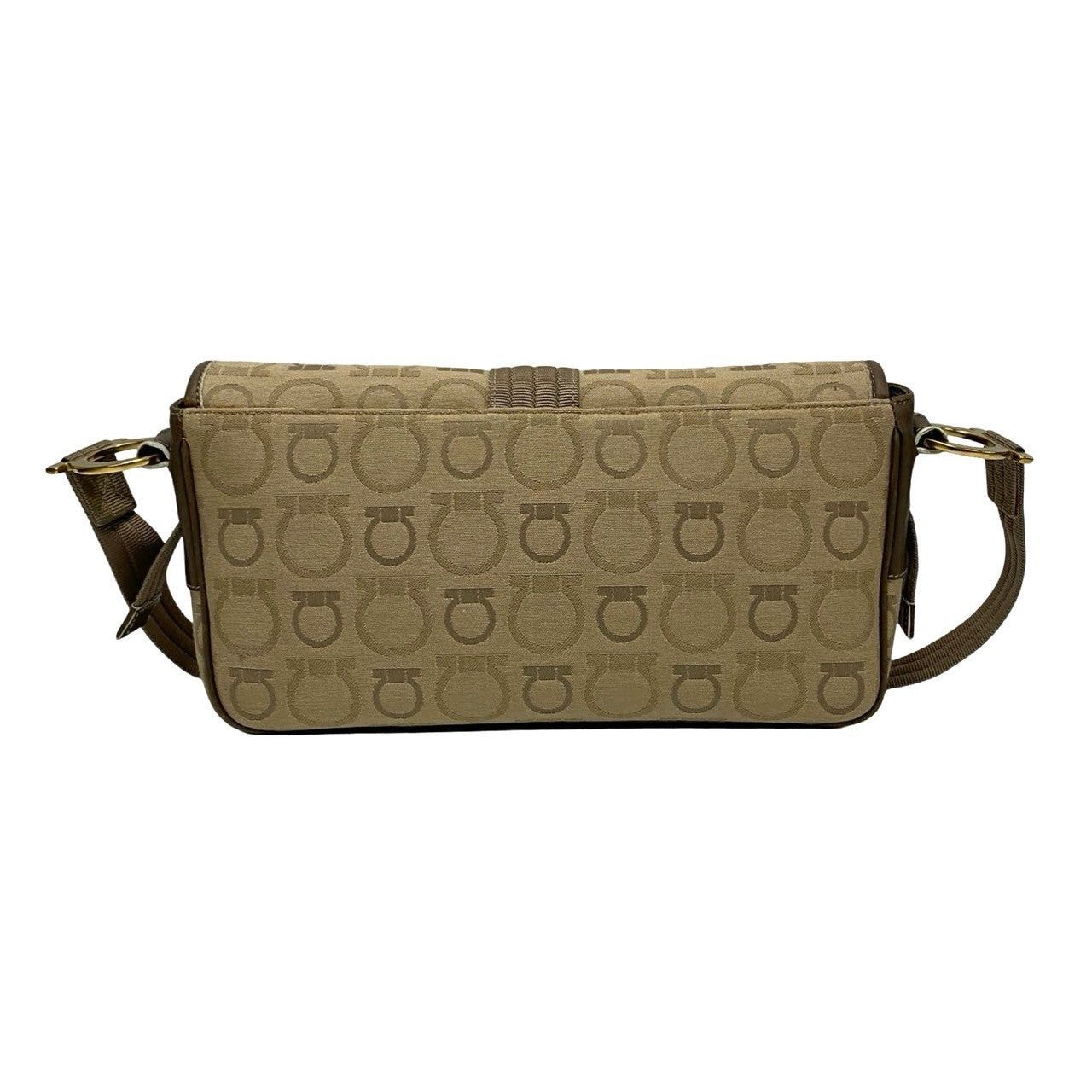 Salvatore Ferragamo Salvatore Ferragamo Shoulder Bag Brown Cotton Size ONE SIZE - 4 Thumbnail