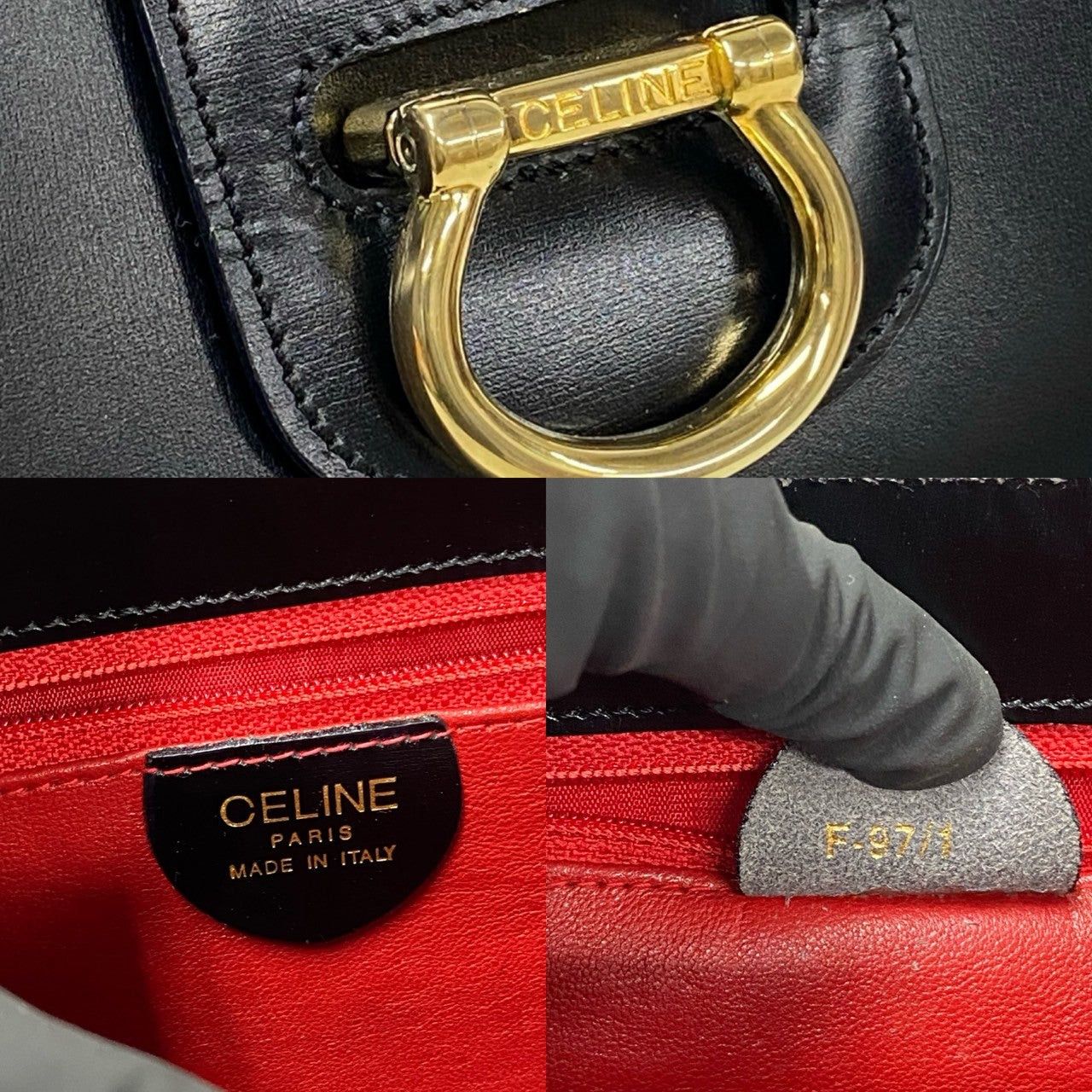 Celine Celine Shoulder Bag Black Leather Size ONE SIZE - 3 Thumbnail