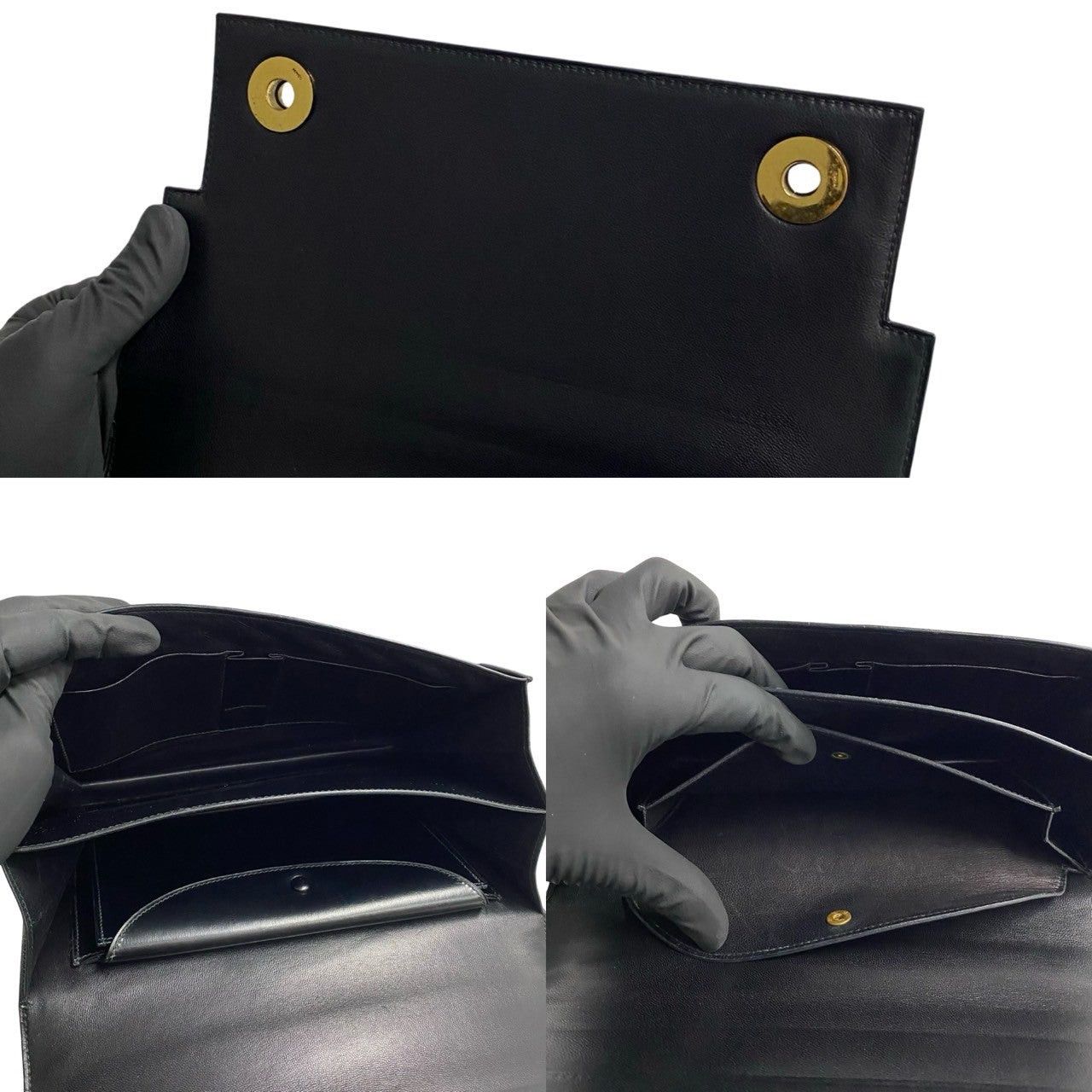 Hermes Hermes Handbag Black Leather Size ONE SIZE - 8 Thumbnail