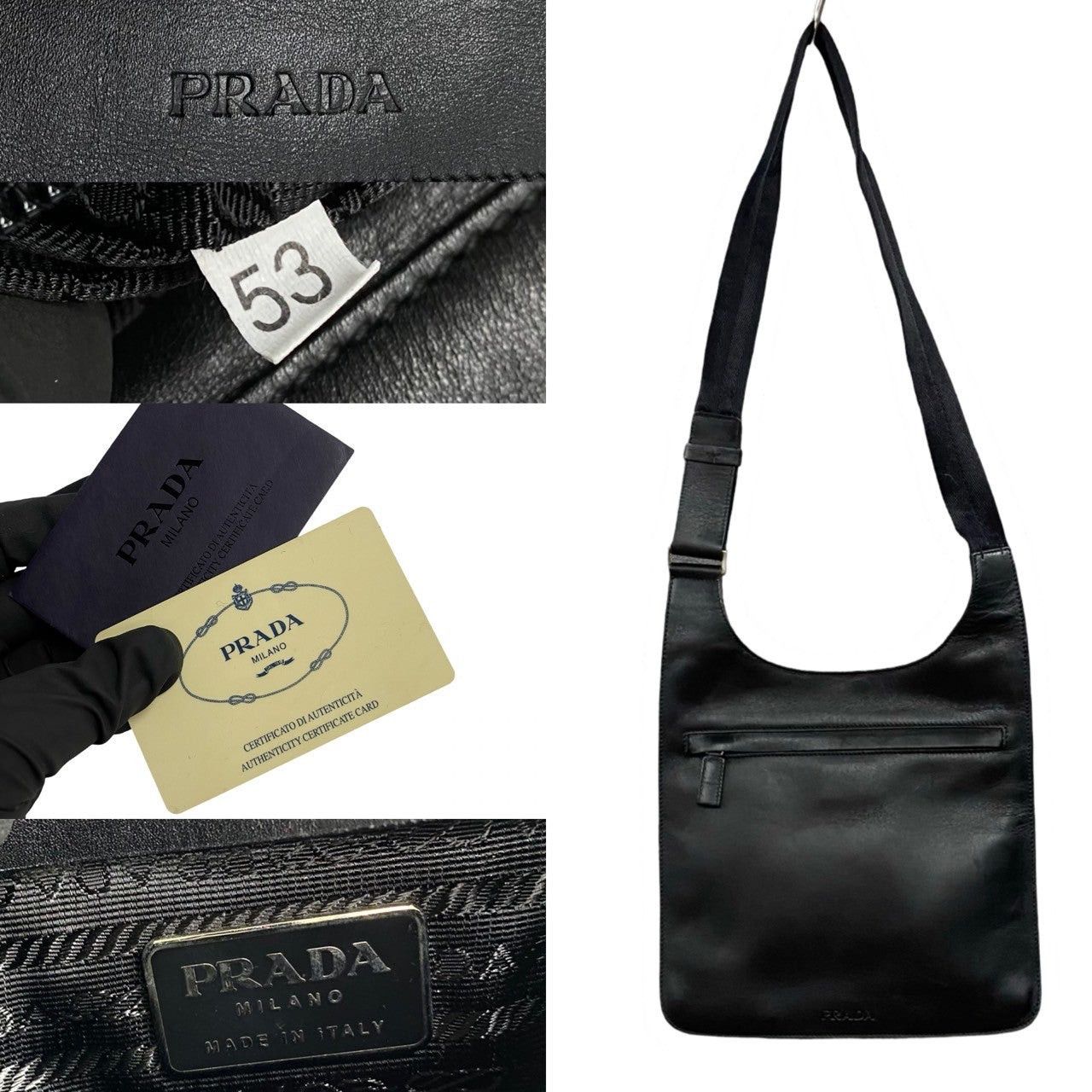 Prada Prada Shoulder Bag Black Leather Size ONE SIZE - 3 Thumbnail