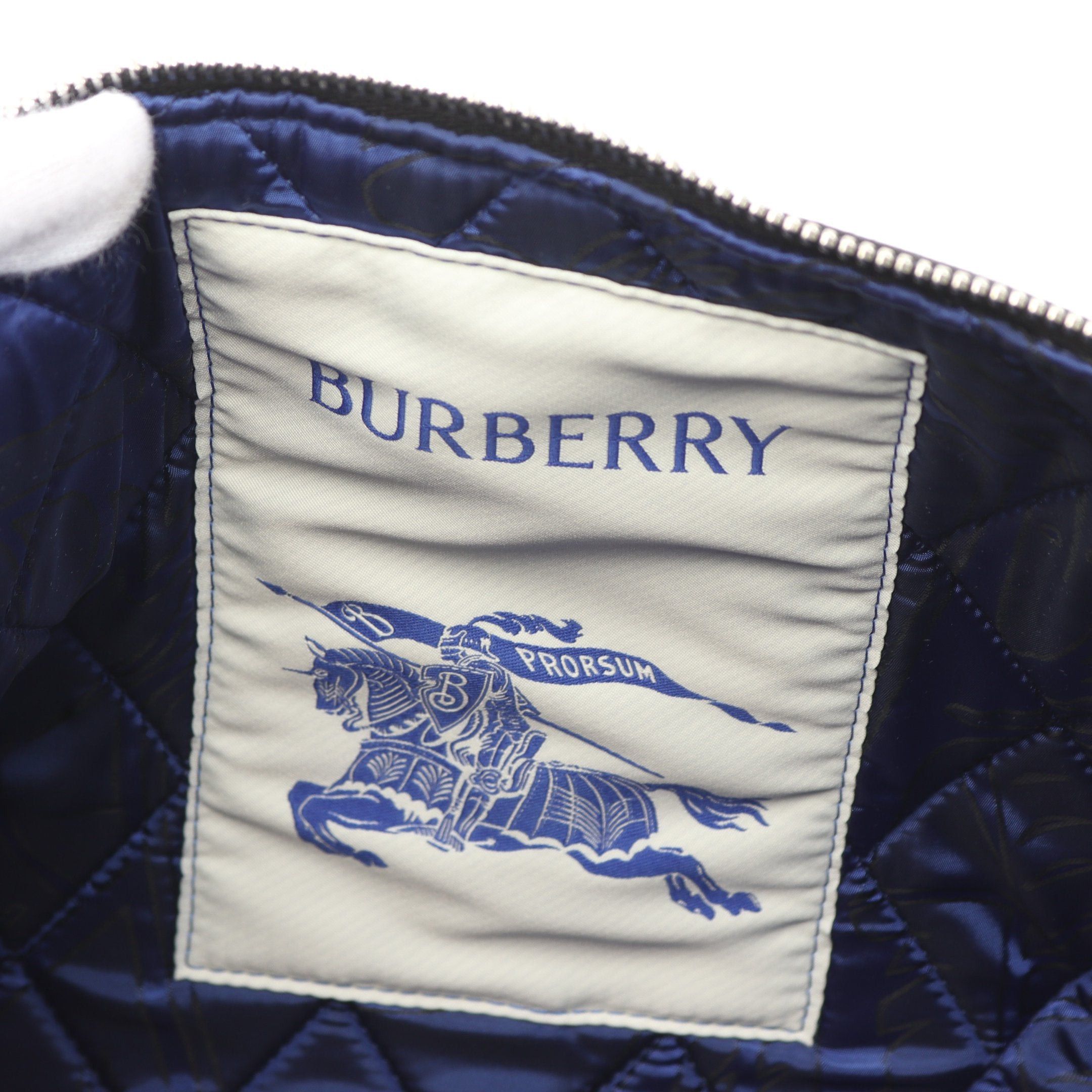 Burberry Burberry Large Shield Messenger Bag Shoulder Check Fabric Black Off White Size ONE SIZE - 4 Thumbnail
