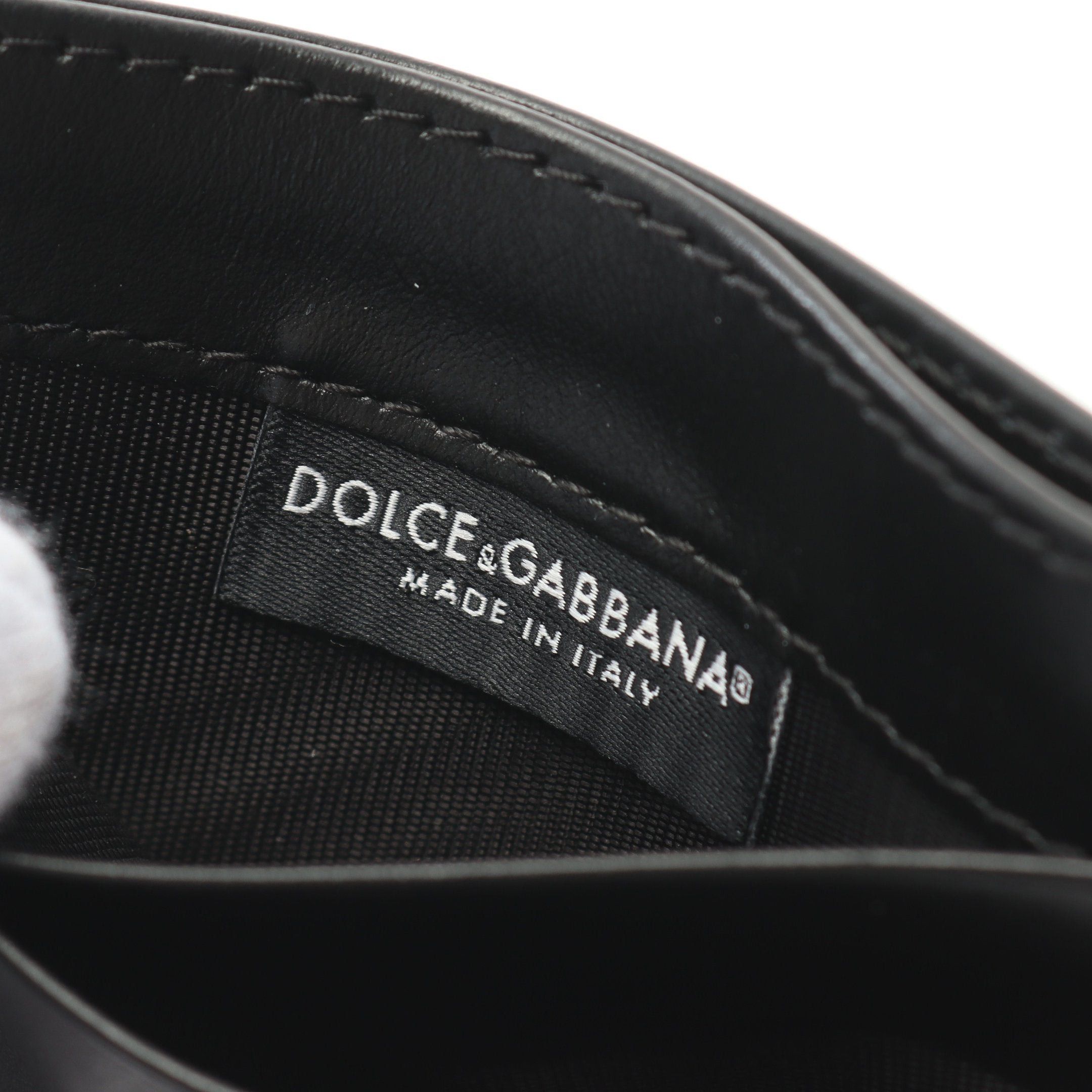 Dolce & Gabbana Dolce Gabbana Card Case Name Holder Leather Black Logo Size ONE SIZE - 4 Thumbnail