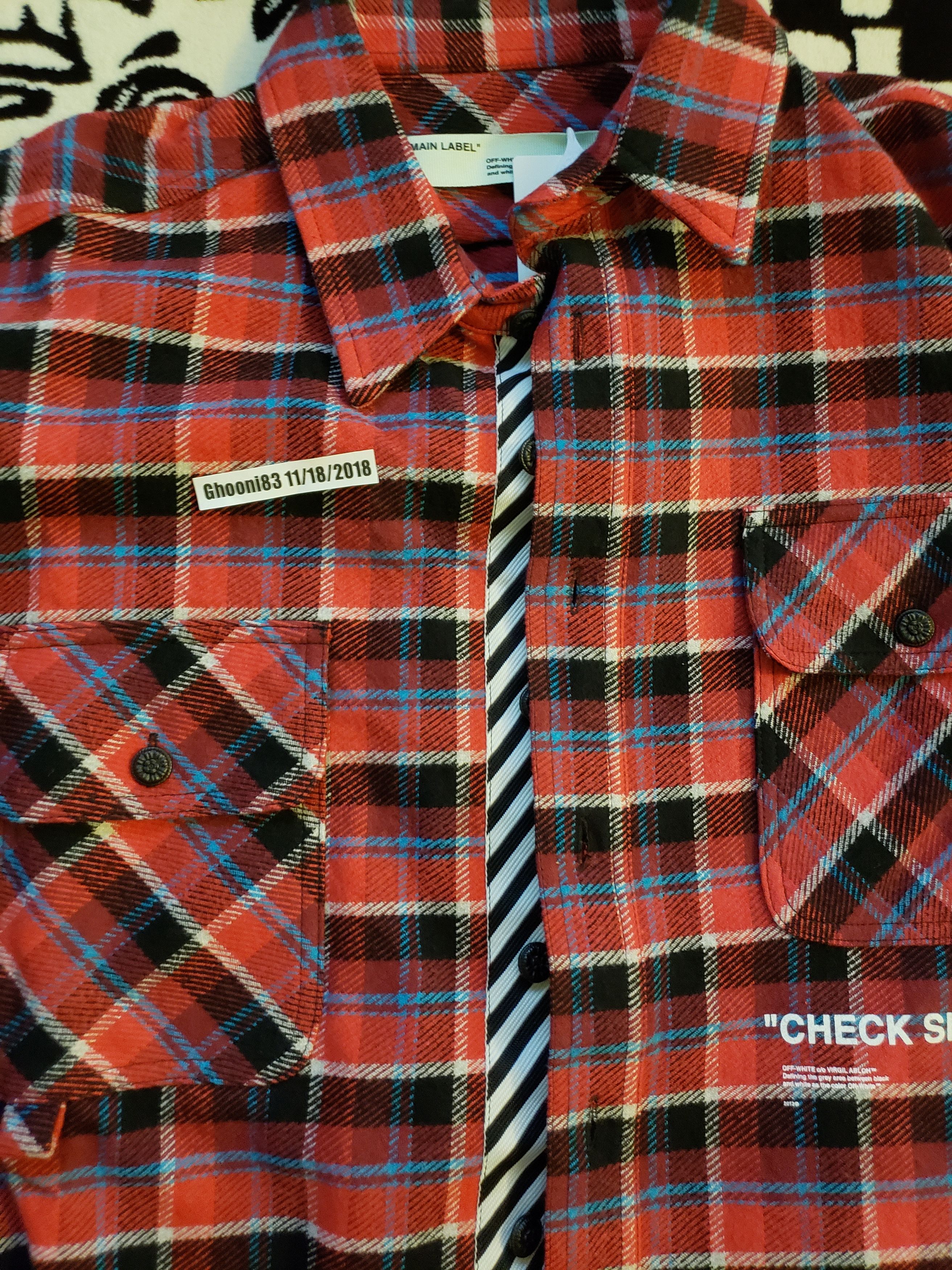 Off-White Check Shirt Red White | Grailed