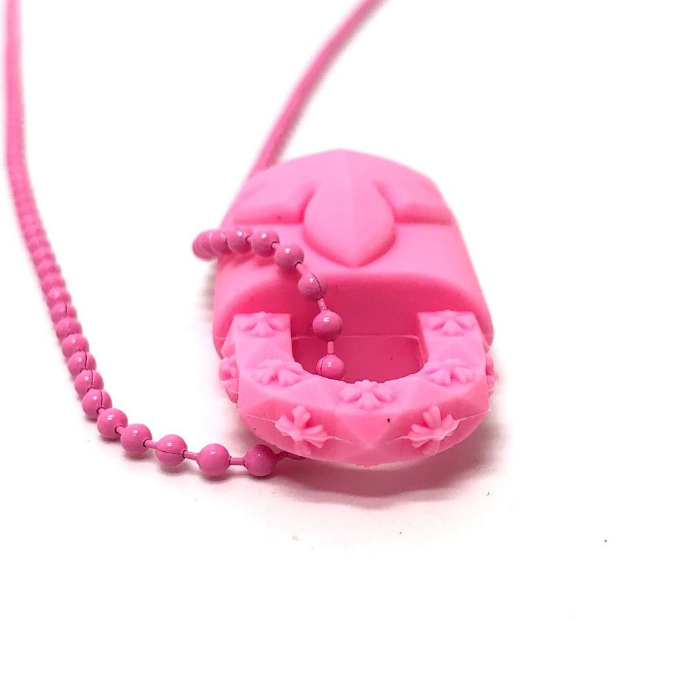 Chrome Hearts Chrome Hearts Padlock Flerknee Slcn Flare Knee Pendant Necklace Accessories Rubber Men Pink Size ONE SIZE - 5 Thumbnail