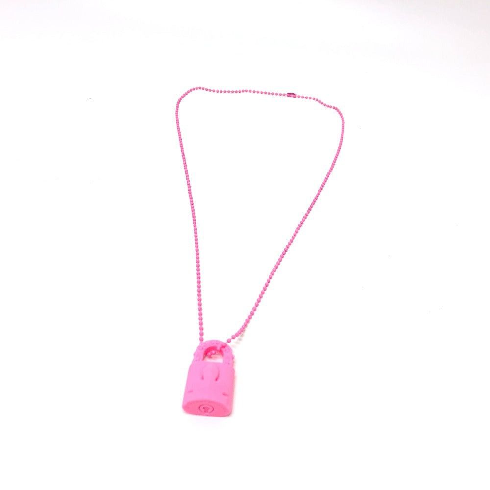 Chrome Hearts Chrome Hearts Padlock Flerknee Slcn Flare Knee Pendant Necklace Accessories Rubber Men Pink Size ONE SIZE - 2 Thumbnail